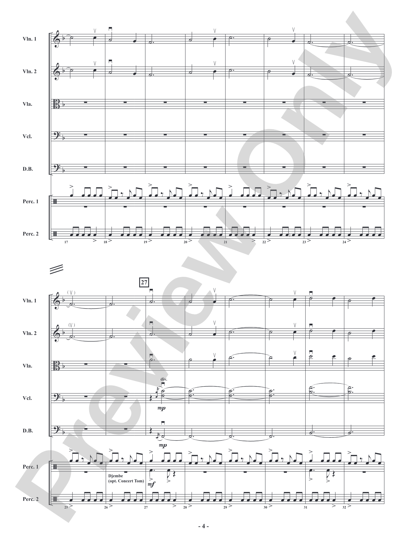 African Holy Night: String Orchestra Conductor Score & Parts