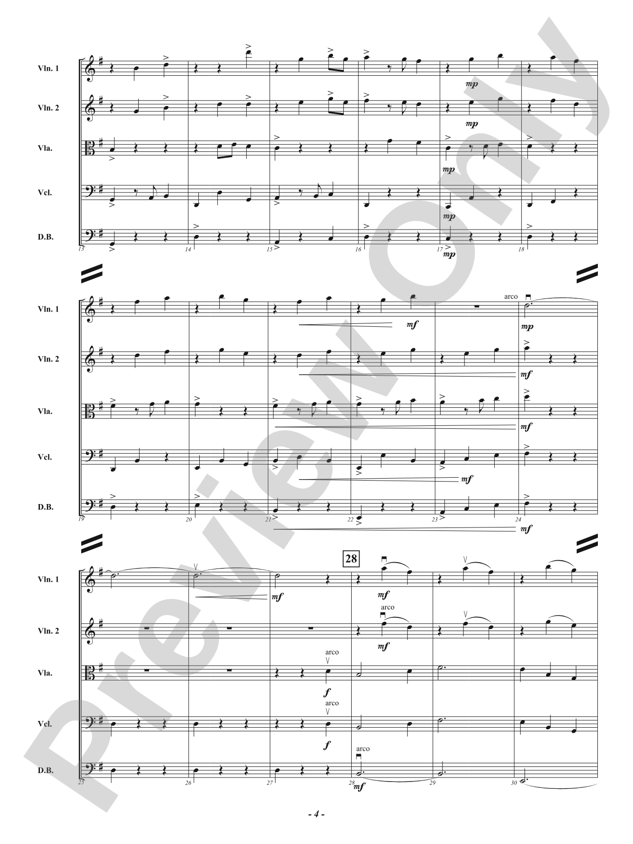 Water Dance: String Orchestra Conductor Score & Parts