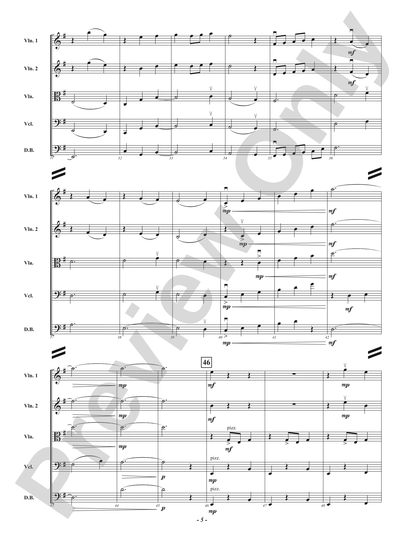 Water Dance: String Orchestra Conductor Score & Parts