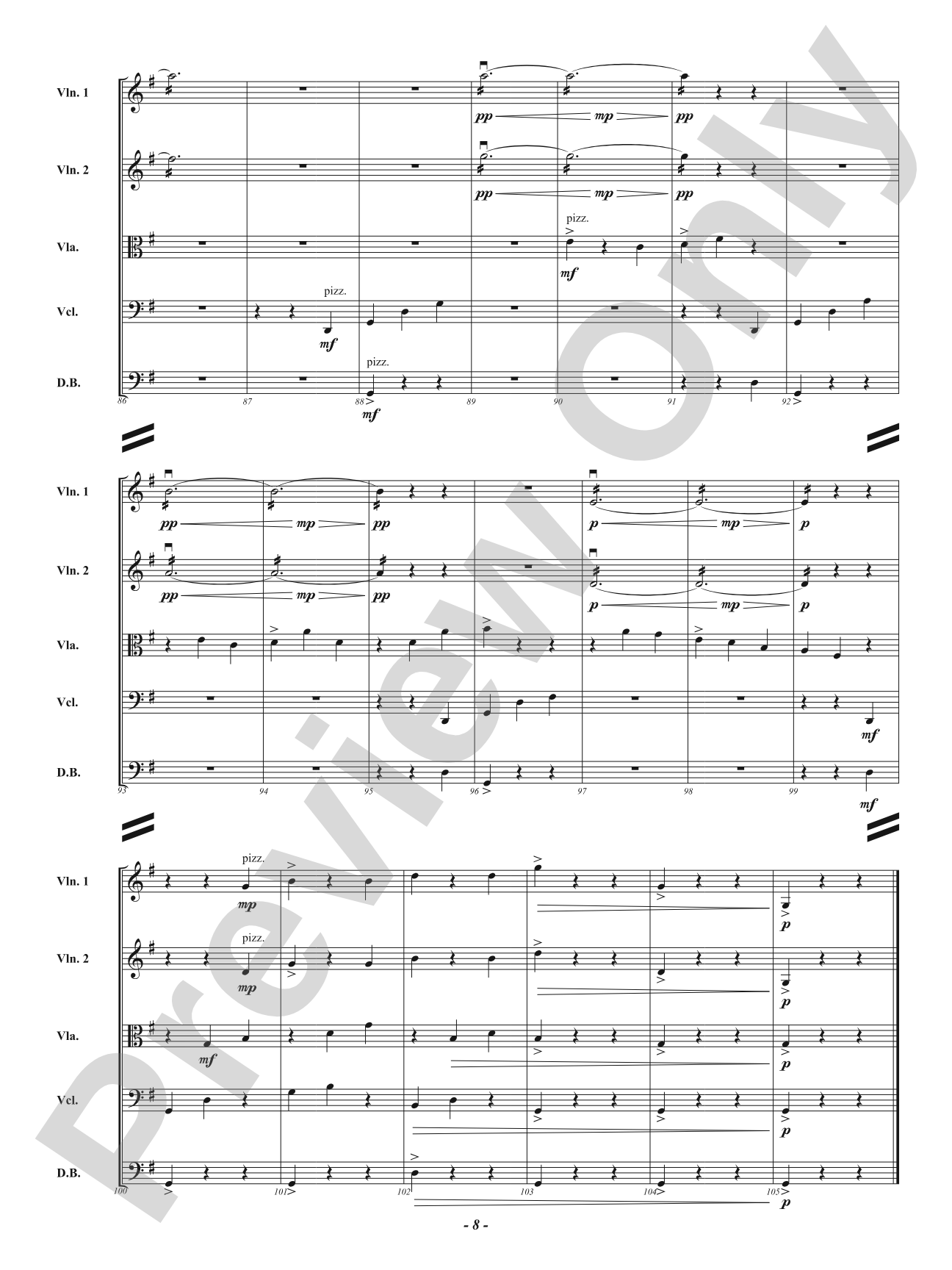 Water Dance: String Orchestra Conductor Score & Parts