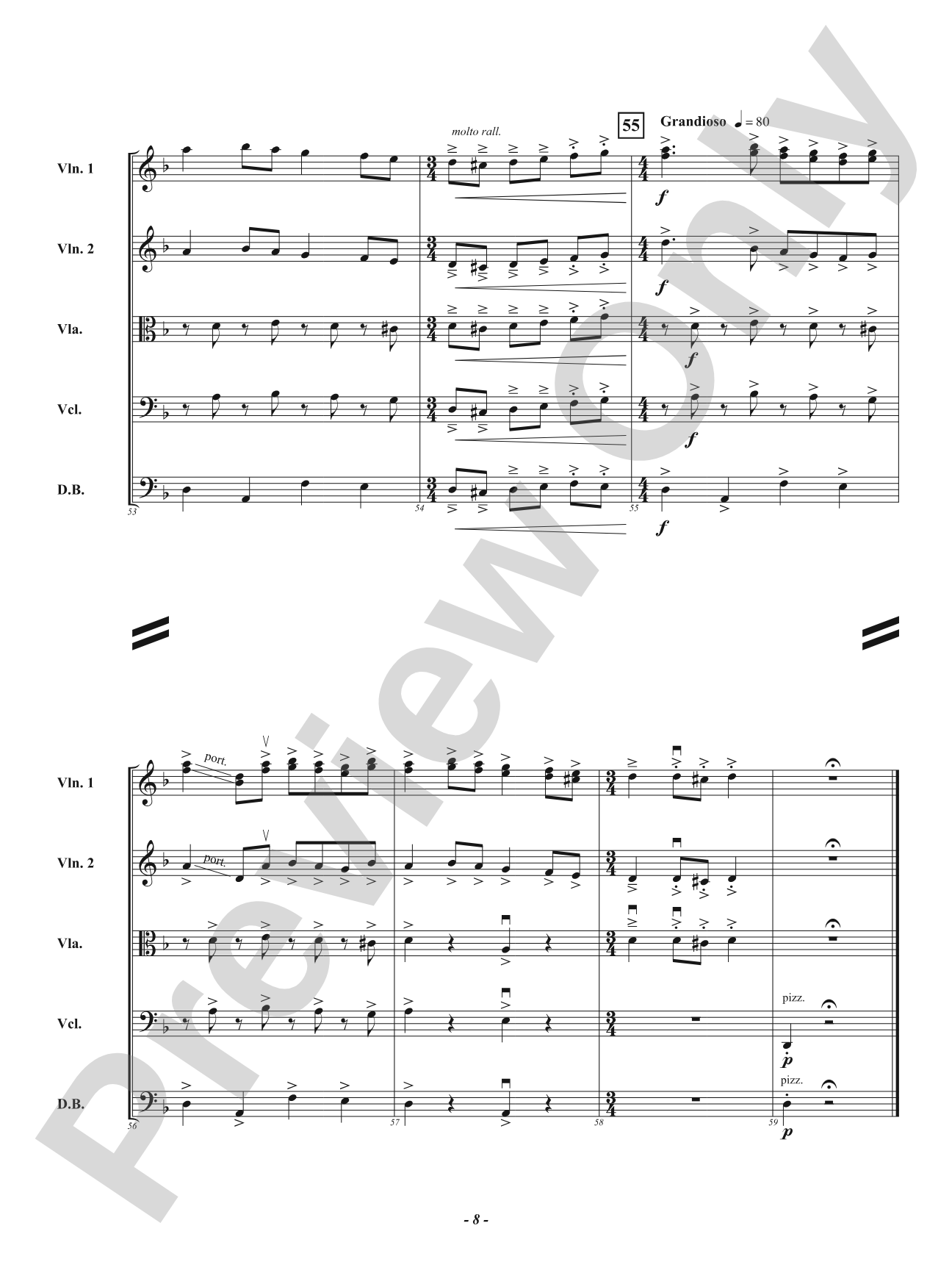 Luna's Diversion: String Orchestra Conductor Score & Parts