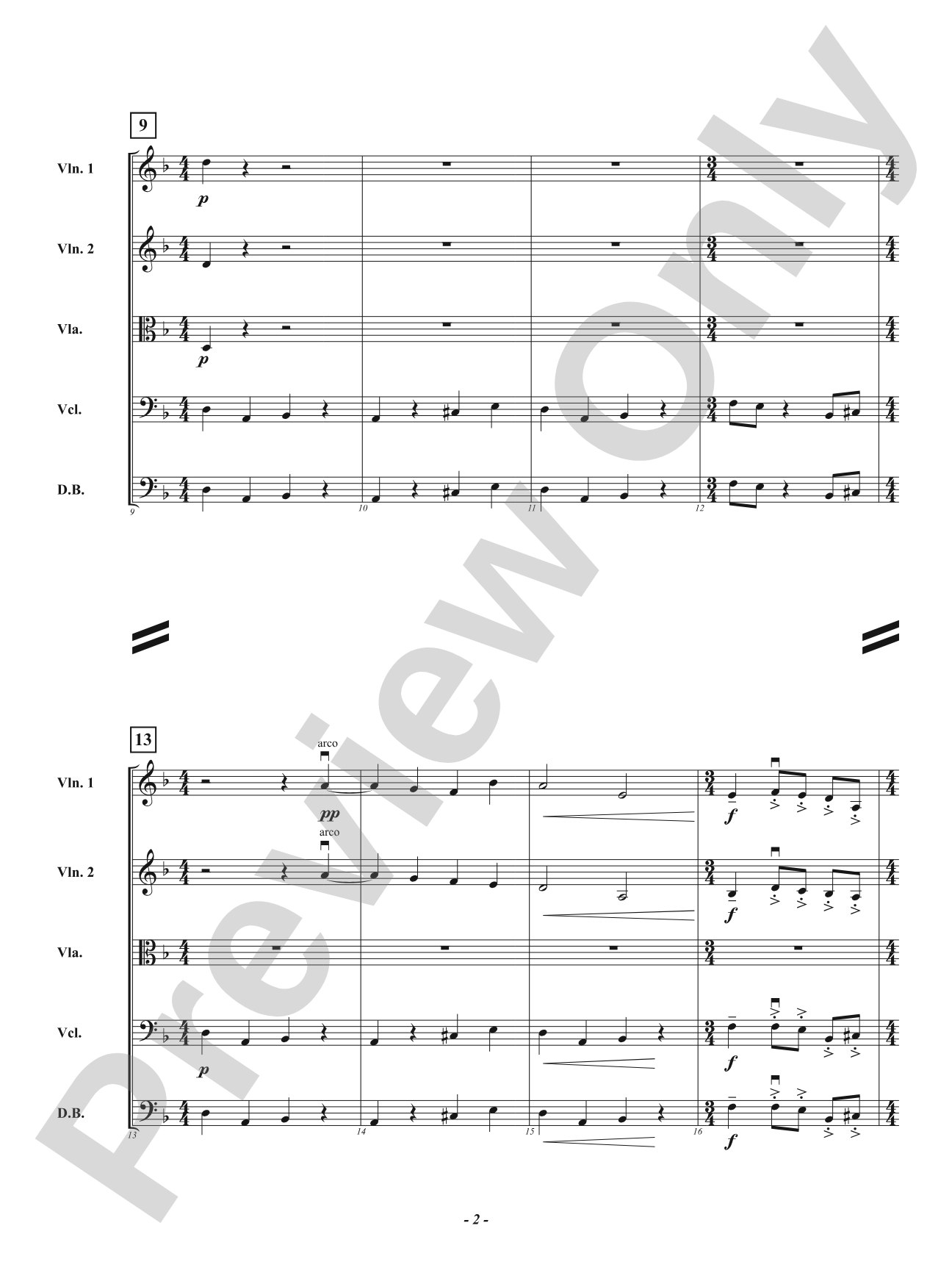 Luna's Diversion: String Orchestra Conductor Score & Parts