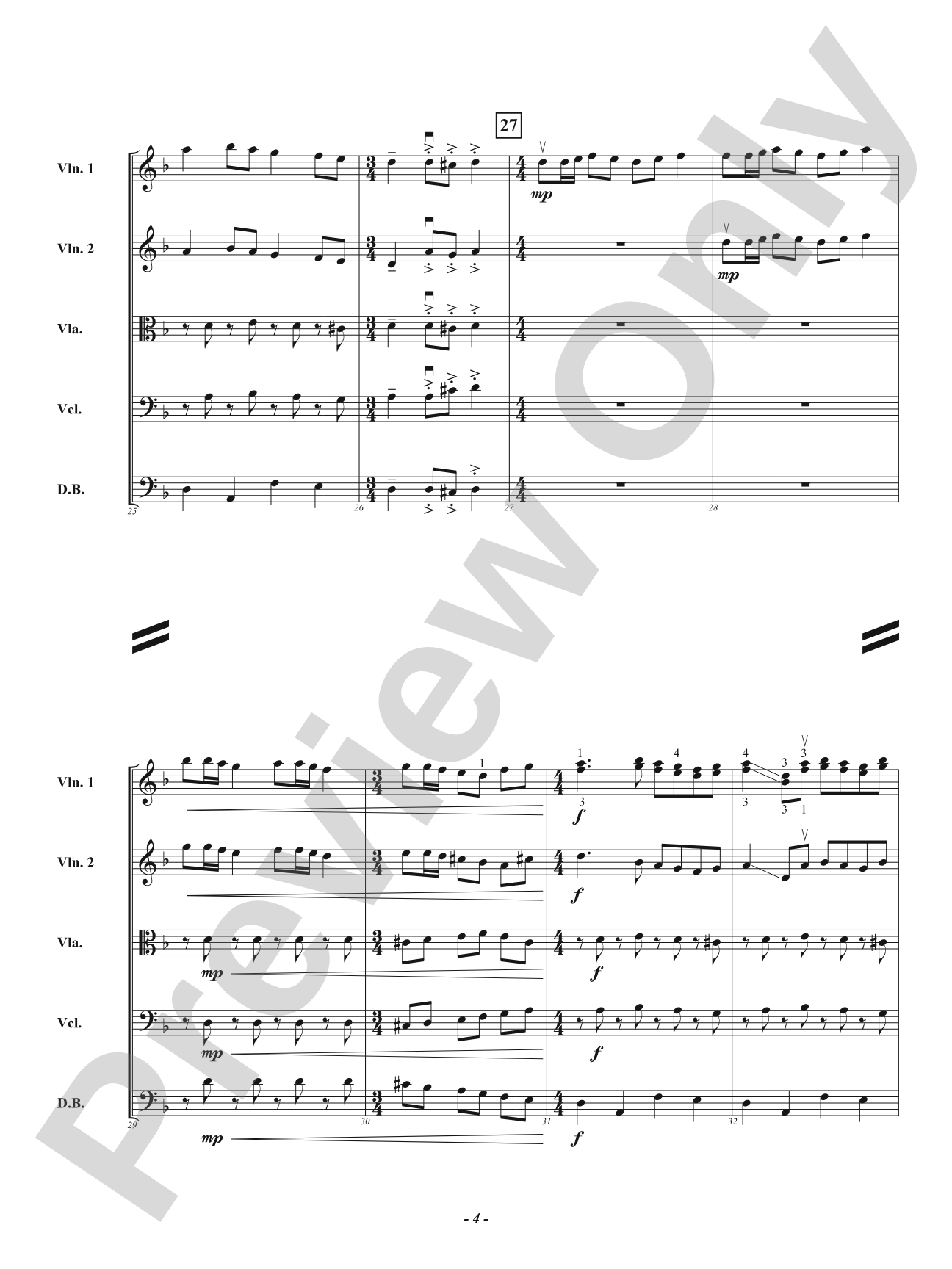 Luna's Diversion: String Orchestra Conductor Score & Parts