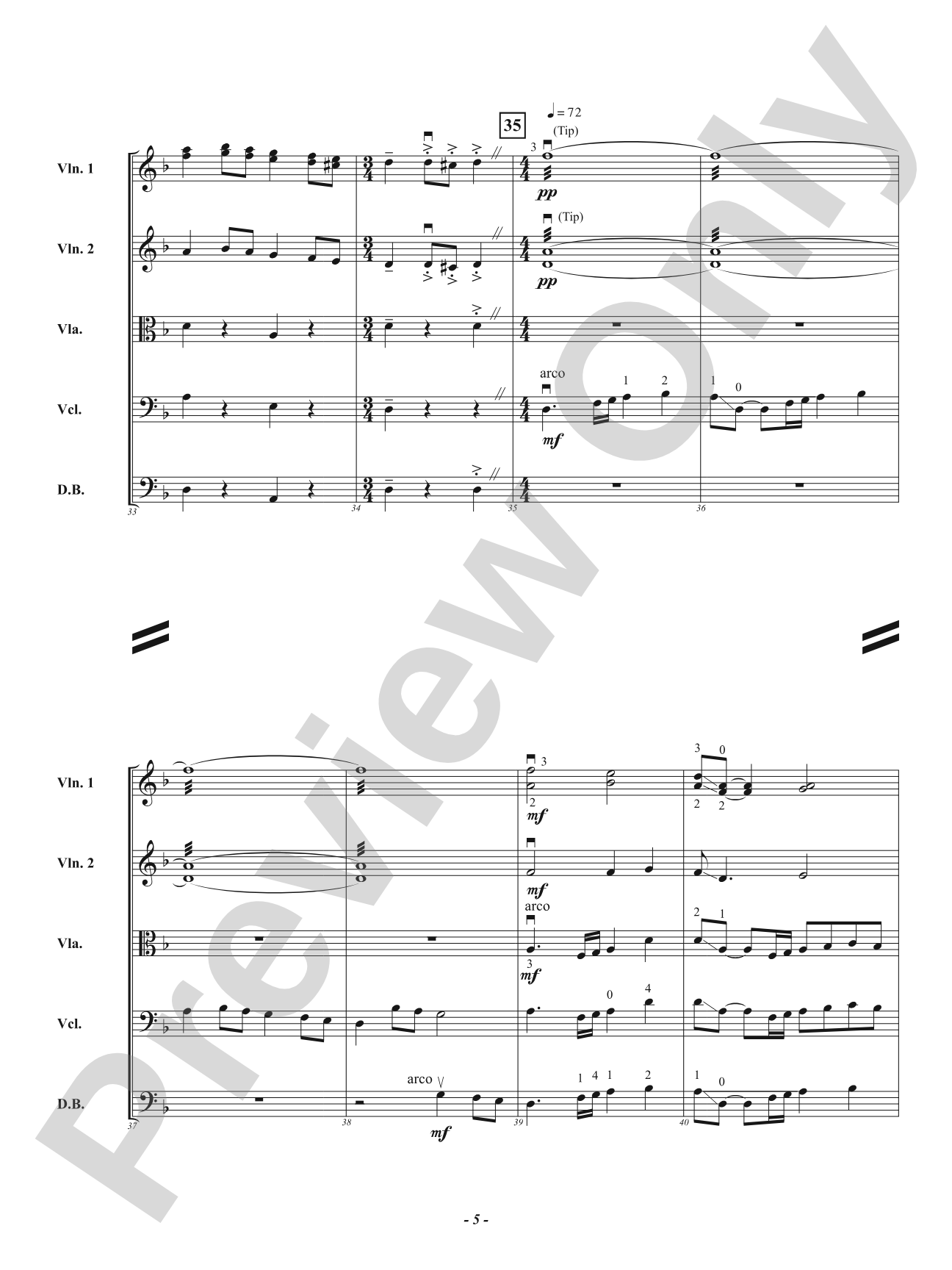 Luna's Diversion: String Orchestra Conductor Score & Parts
