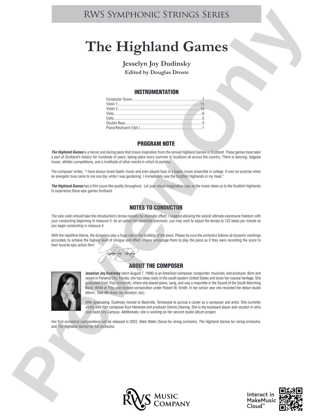 The Highland Games: String Orchestra Conductor Score & Parts