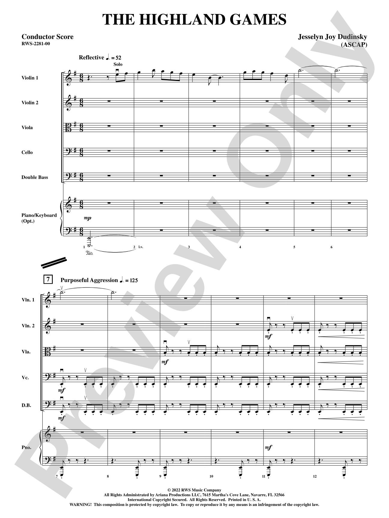 The Highland Games: String Orchestra Conductor Score & Parts