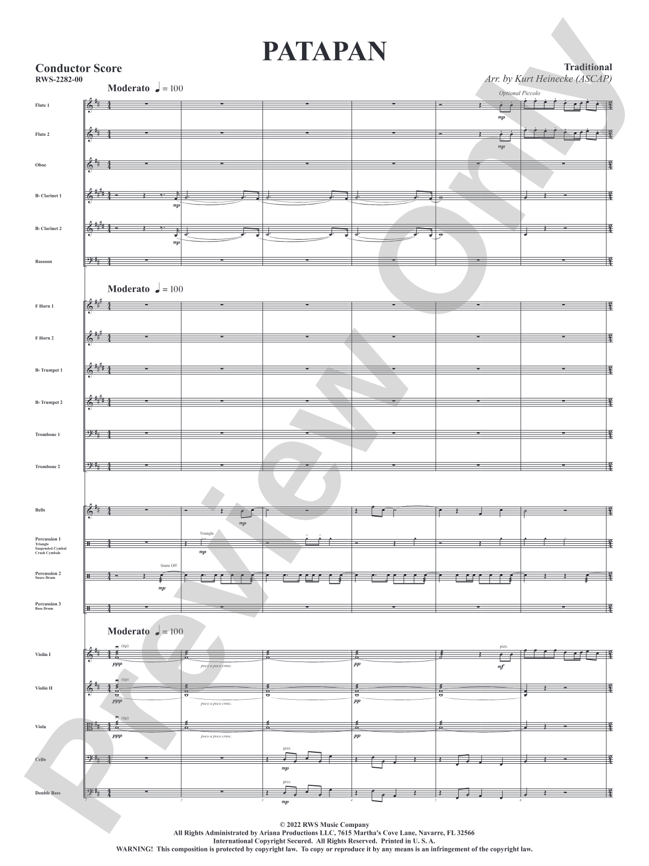 Patapan: Full Orchestra Conductor Score & Parts
