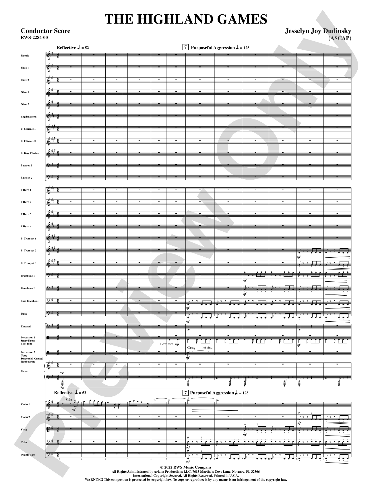 The Highland Games: Full Orchestra Conductor Score & Parts