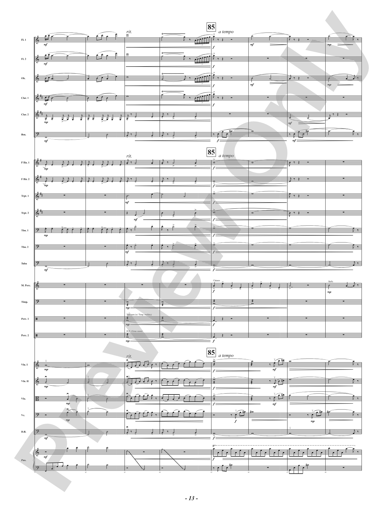Fallingwater: Full Orchestra Conductor Score & Parts