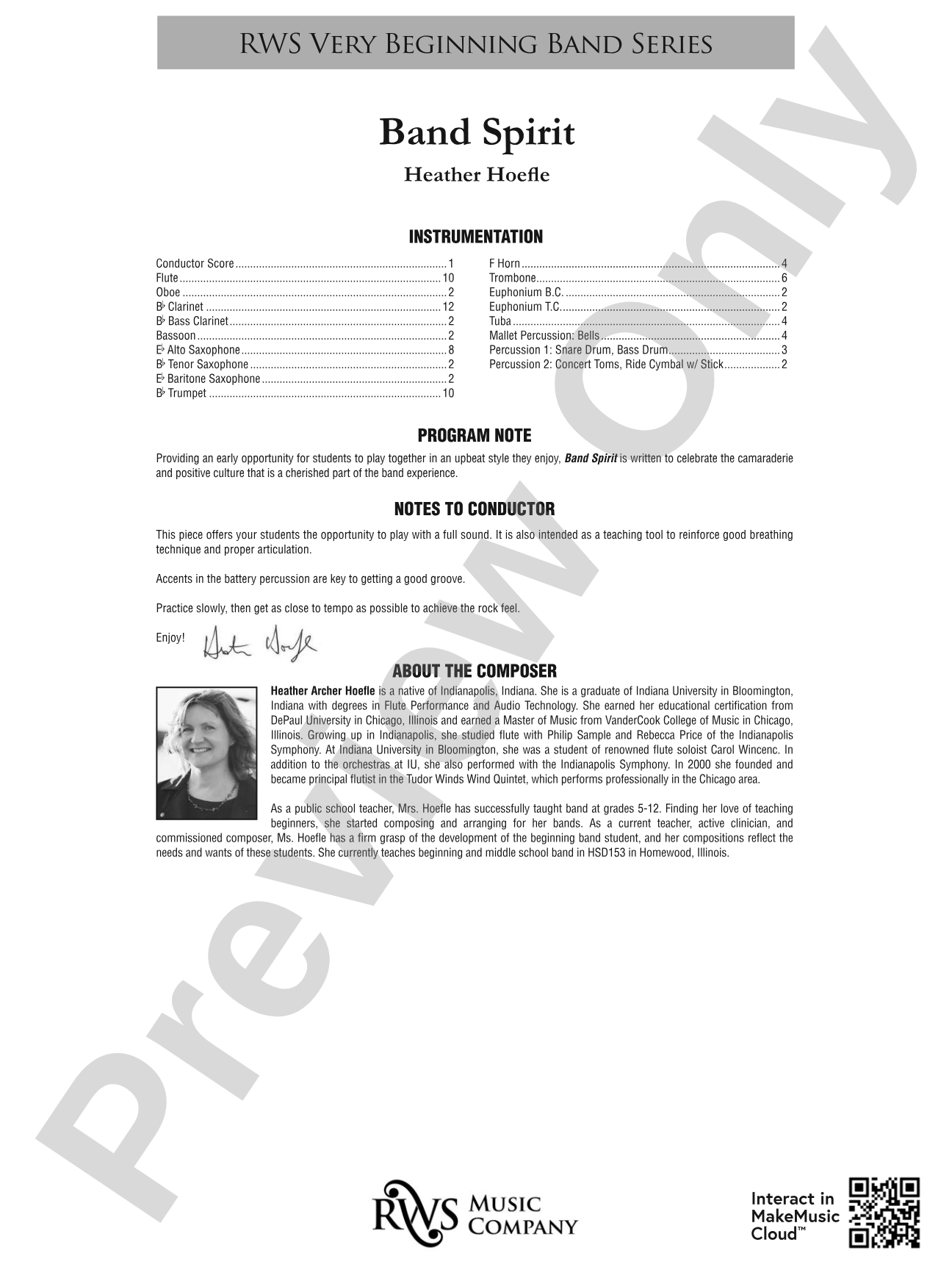 Band Spirit: Concert Band Conductor Score & Parts