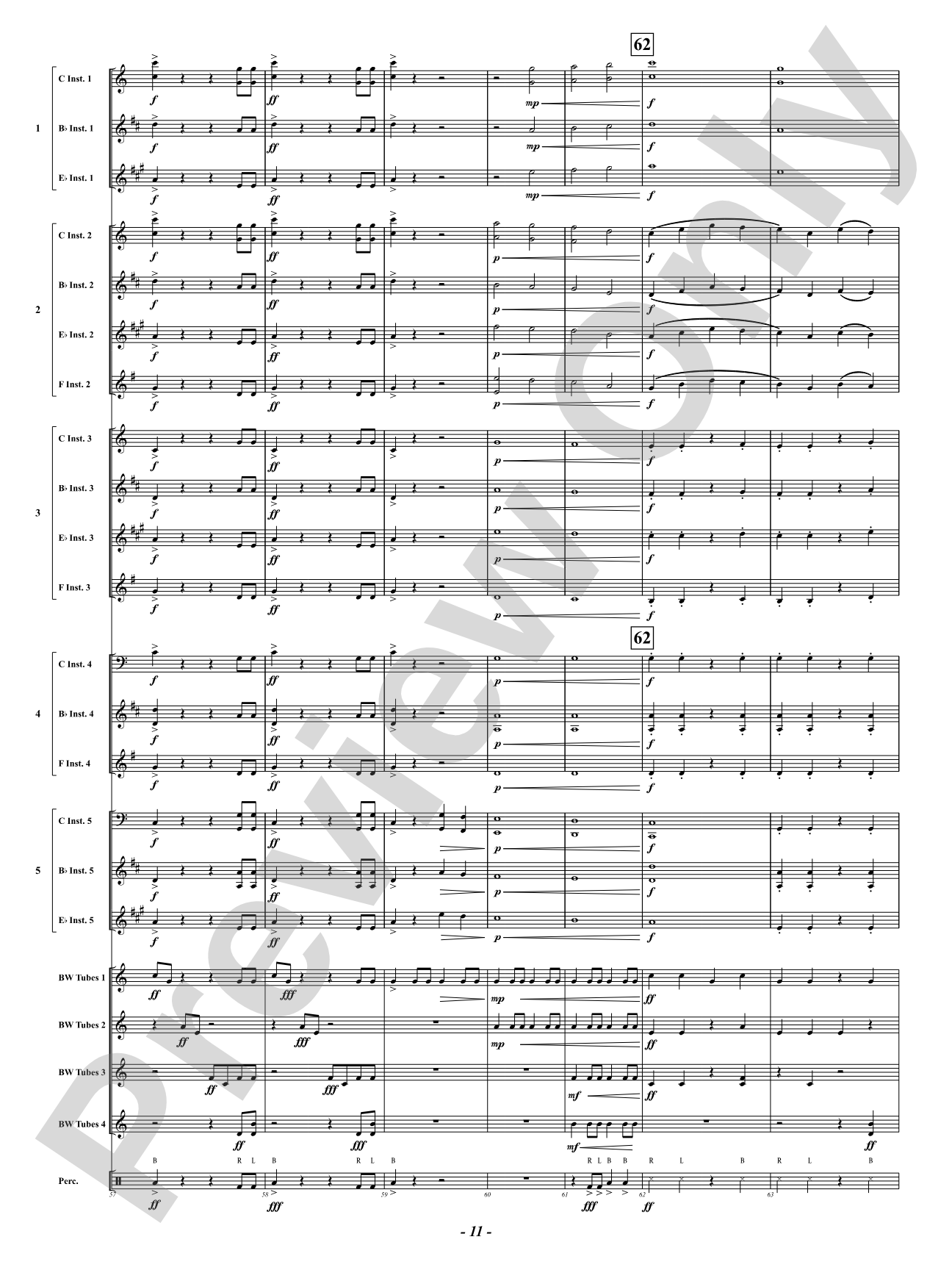 Canon in Boombucket Major: Flexible Concert Band Conductor Score & Parts