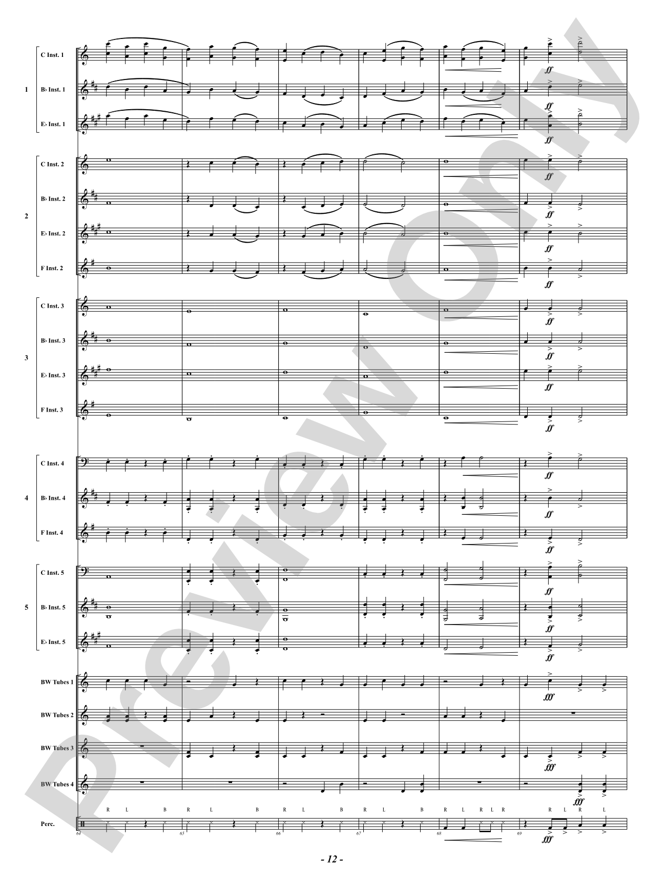 Canon in Boombucket Major: Flexible Concert Band Conductor Score & Parts