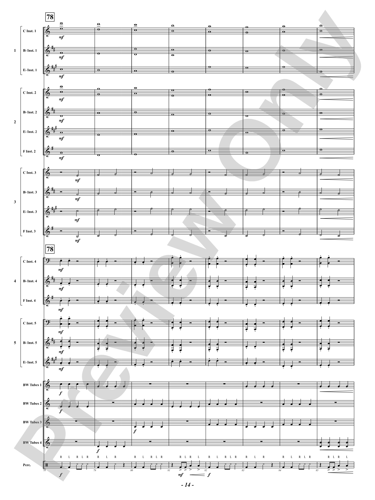 Canon in Boombucket Major: Flexible Concert Band Conductor Score & Parts