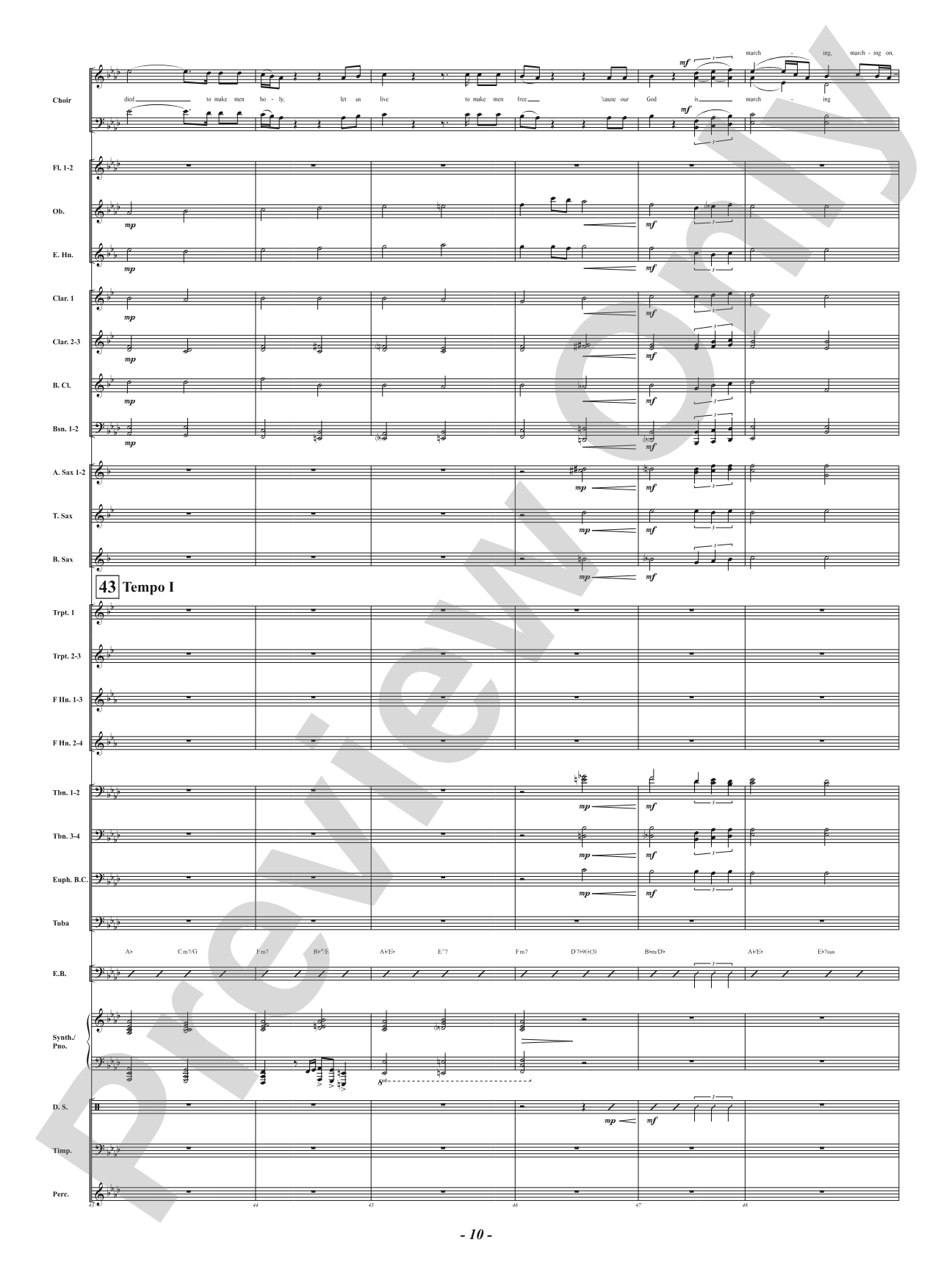 Battle Hymn of the Republic: Concert Band Conductor Score & Parts