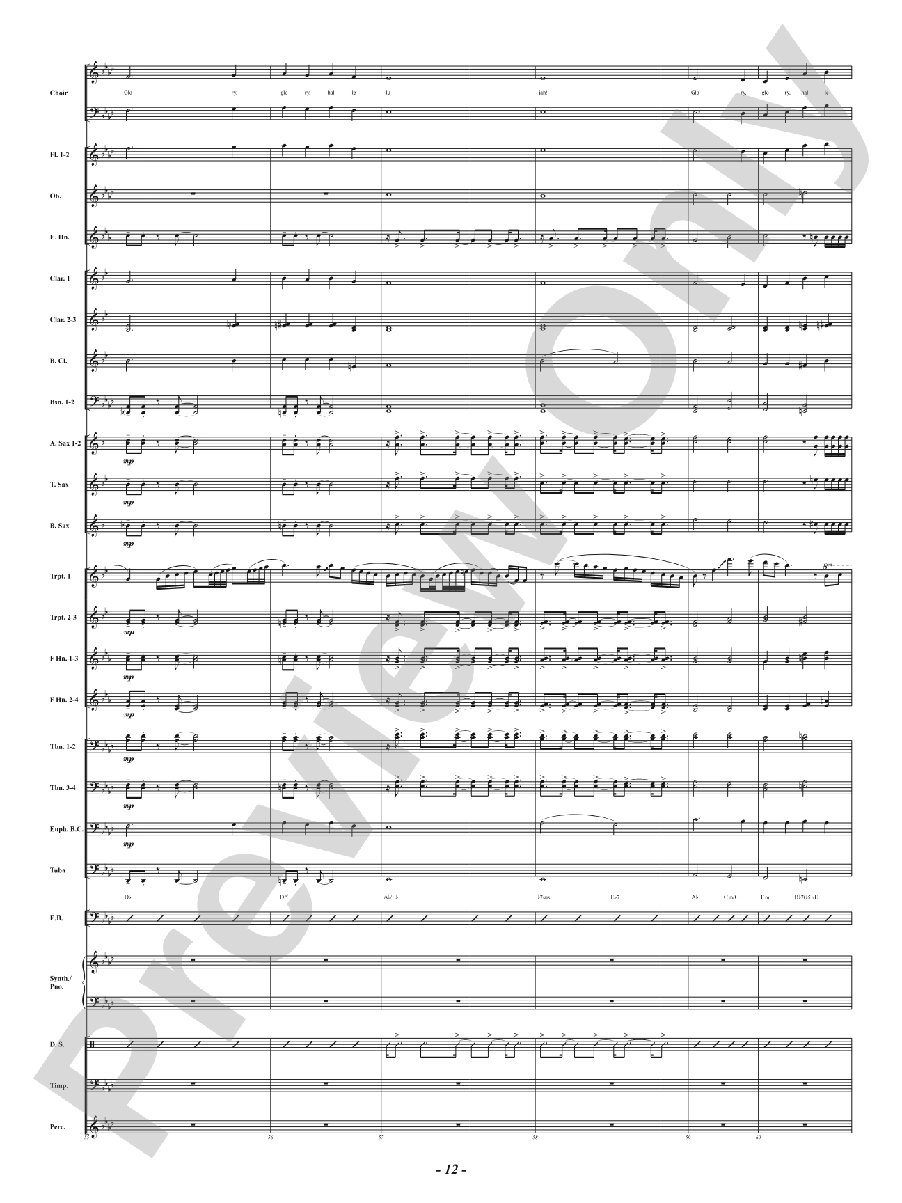 Battle Hymn of the Republic: Concert Band Conductor Score & Parts