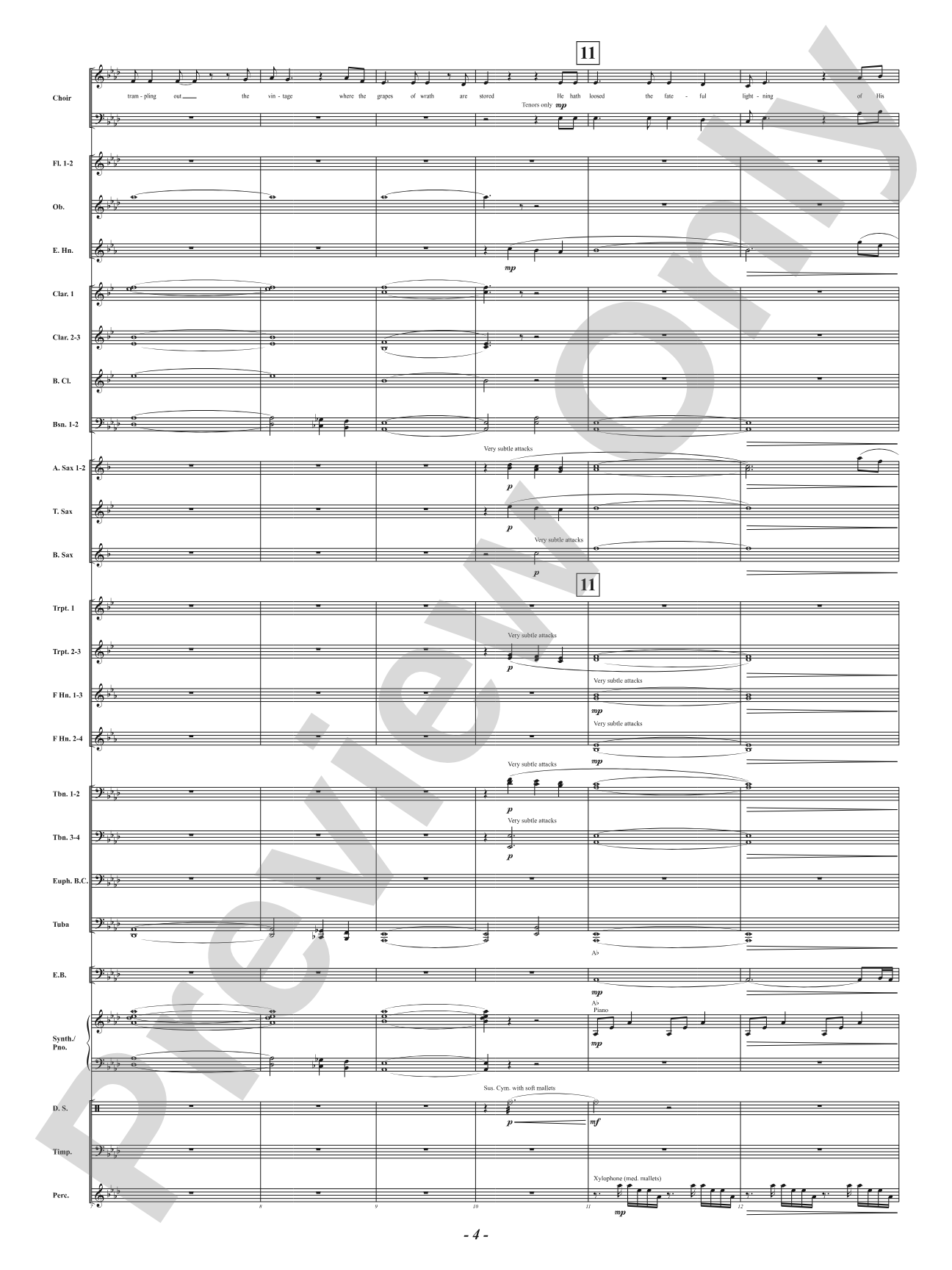 Battle Hymn of the Republic: Concert Band Conductor Score & Parts