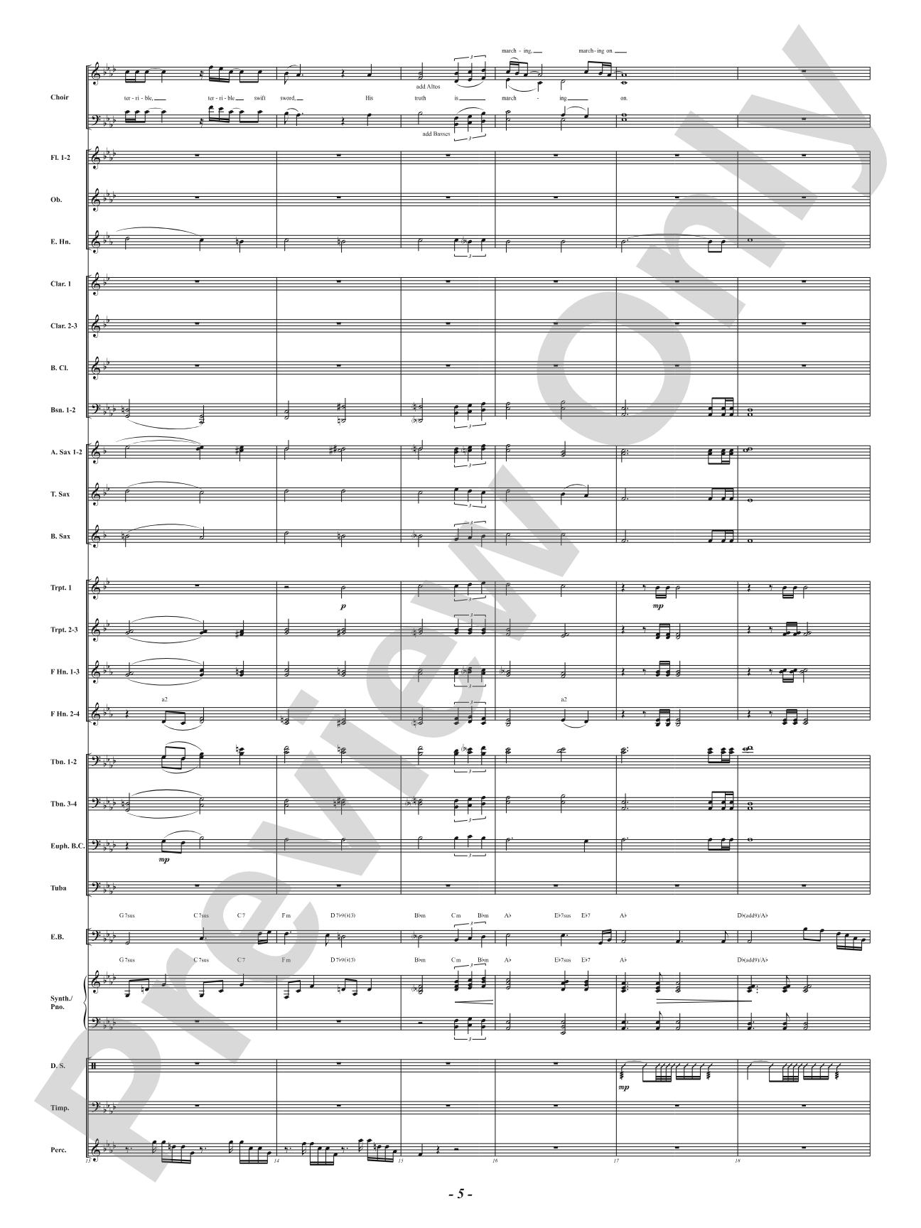 Battle Hymn of the Republic: Concert Band Conductor Score & Parts
