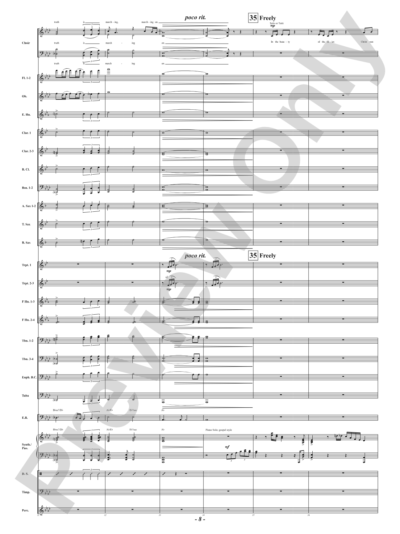 Battle Hymn of the Republic: Concert Band Conductor Score & Parts