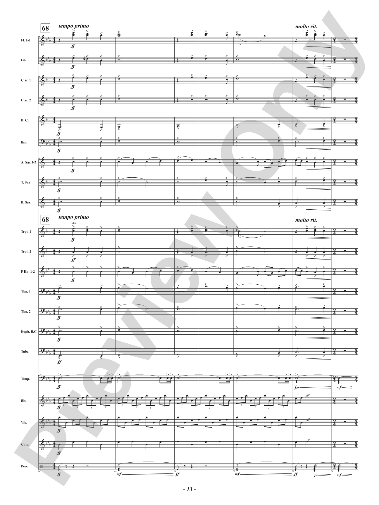 She Loves the Light: Concert Band Conductor Score & Parts