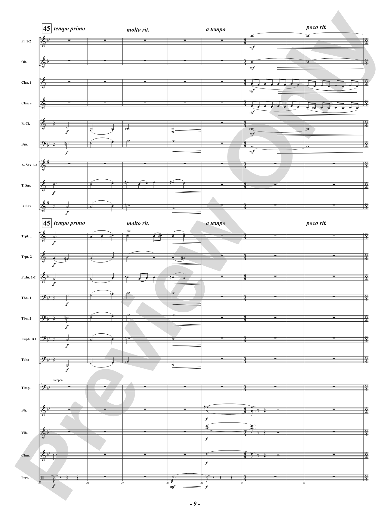 She Loves the Light: Concert Band Conductor Score & Parts