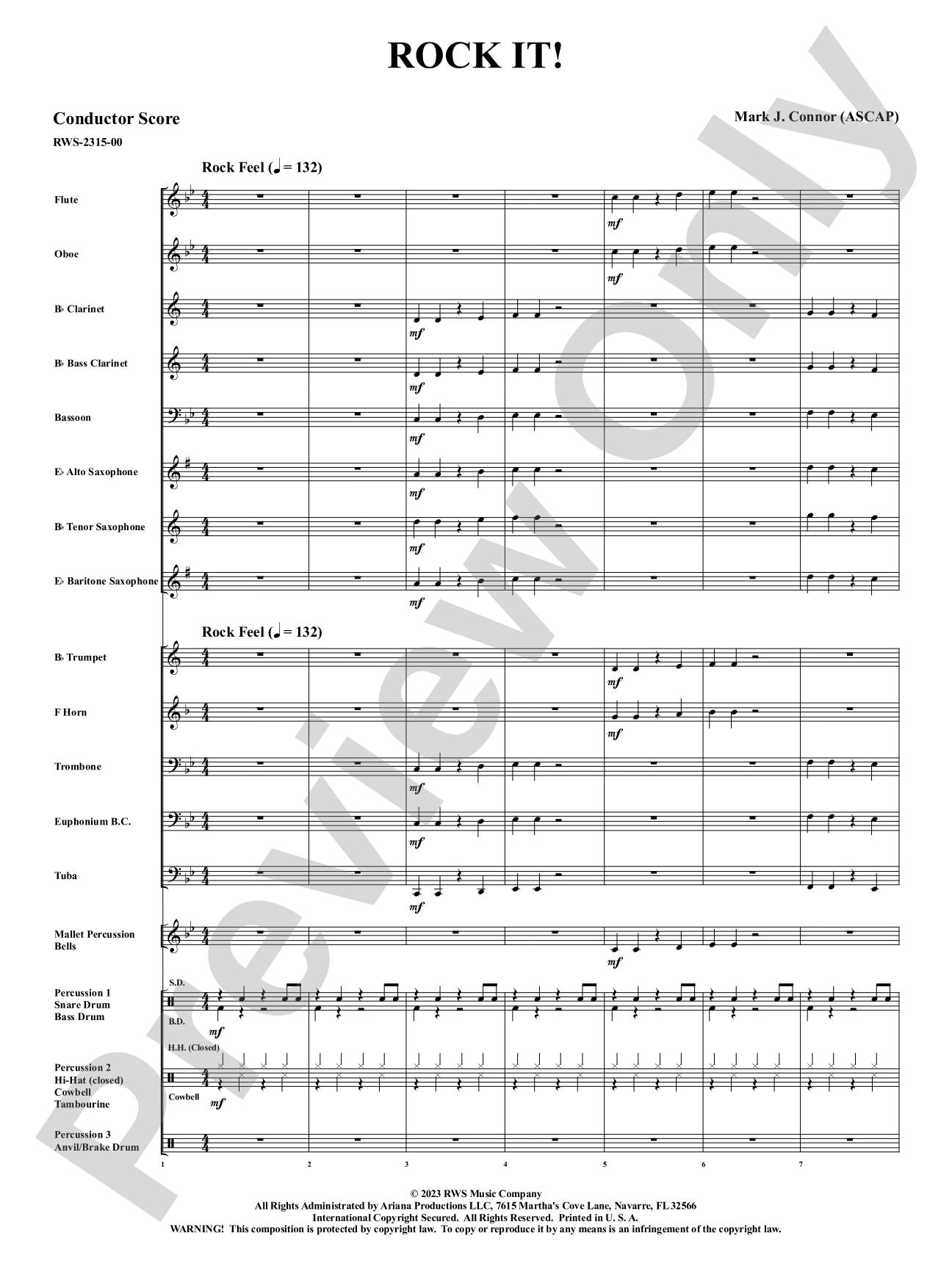 Rock It!: Concert Band Conductor Score & Parts