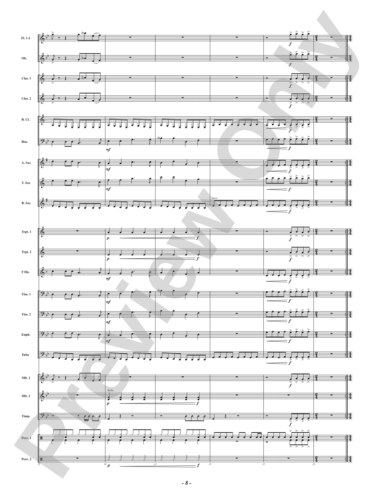 ELF-CON FIVE - All Is Calm: Concert Band Conductor Score & Parts