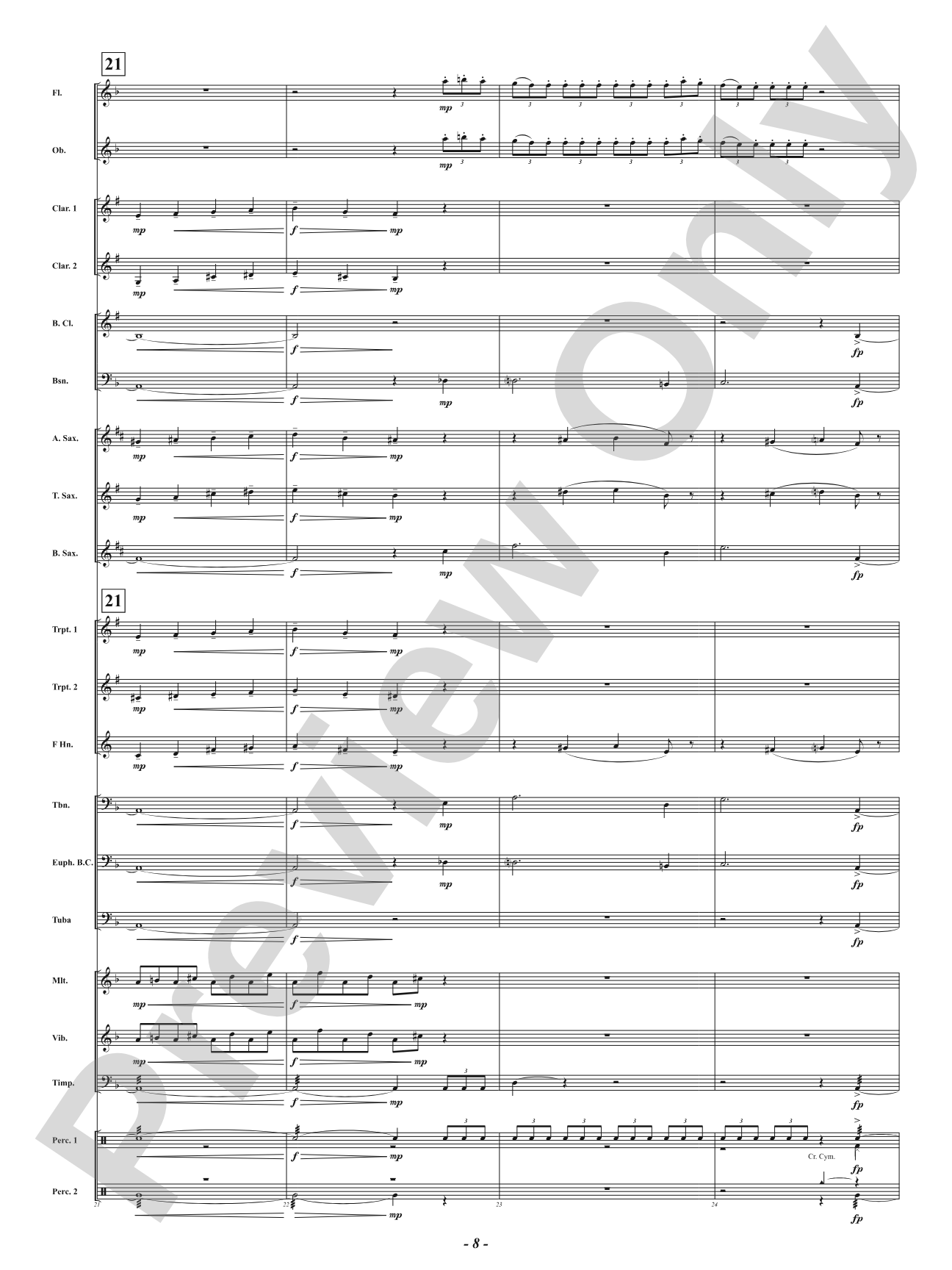 Dance of the Sugar Plum Fairy - For Keyboard Percussion and Band: Concert Band Conductor Score & Parts