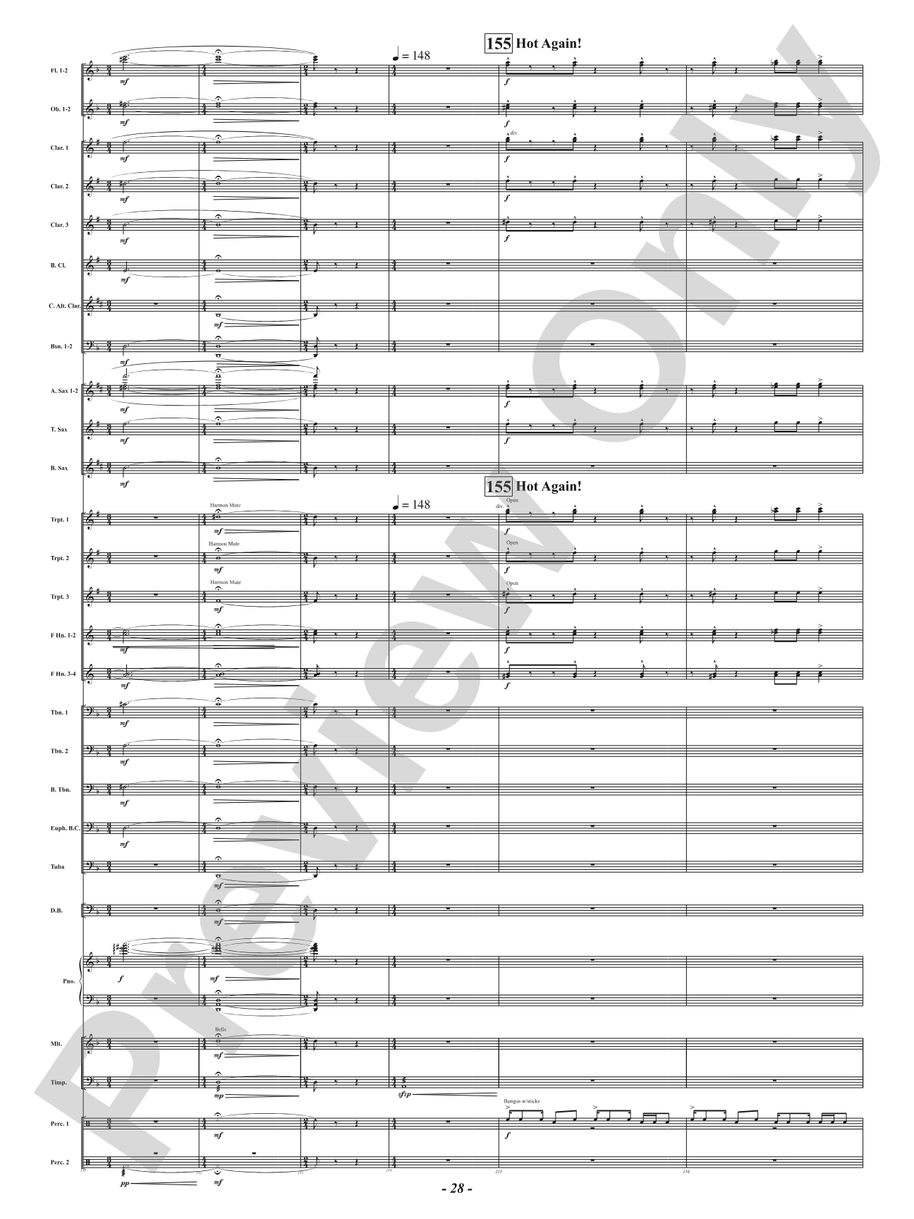 Hot As Blue Blazes: Concert Band Conductor Score & Parts