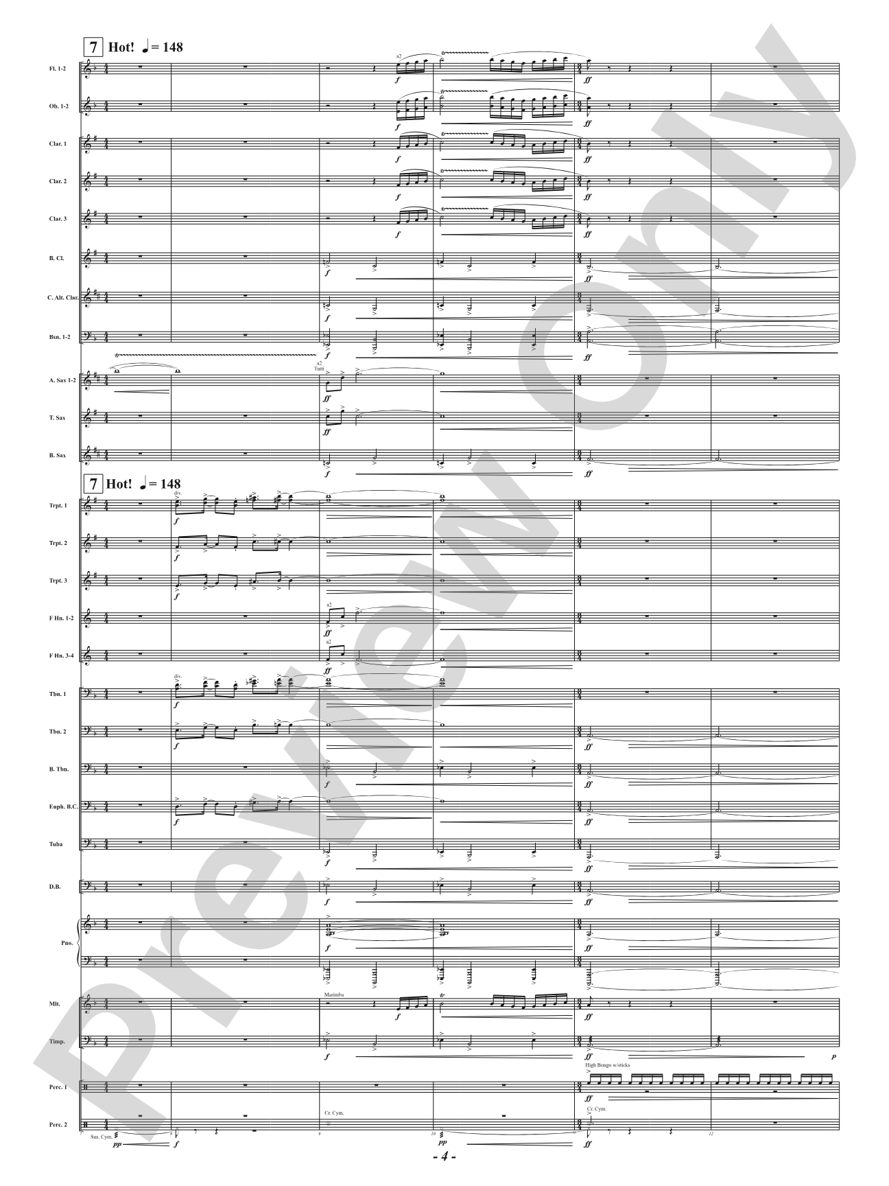 Hot As Blue Blazes: Concert Band Conductor Score & Parts