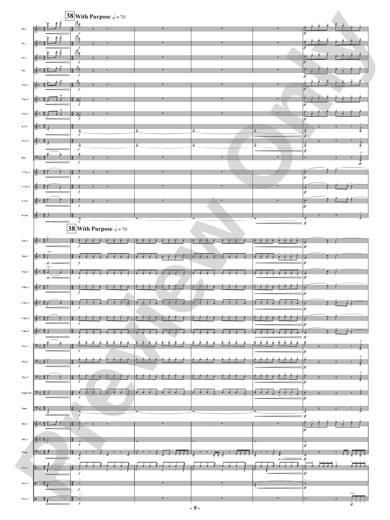 Dawn's Triumph: Concert Band Conductor Score & Parts