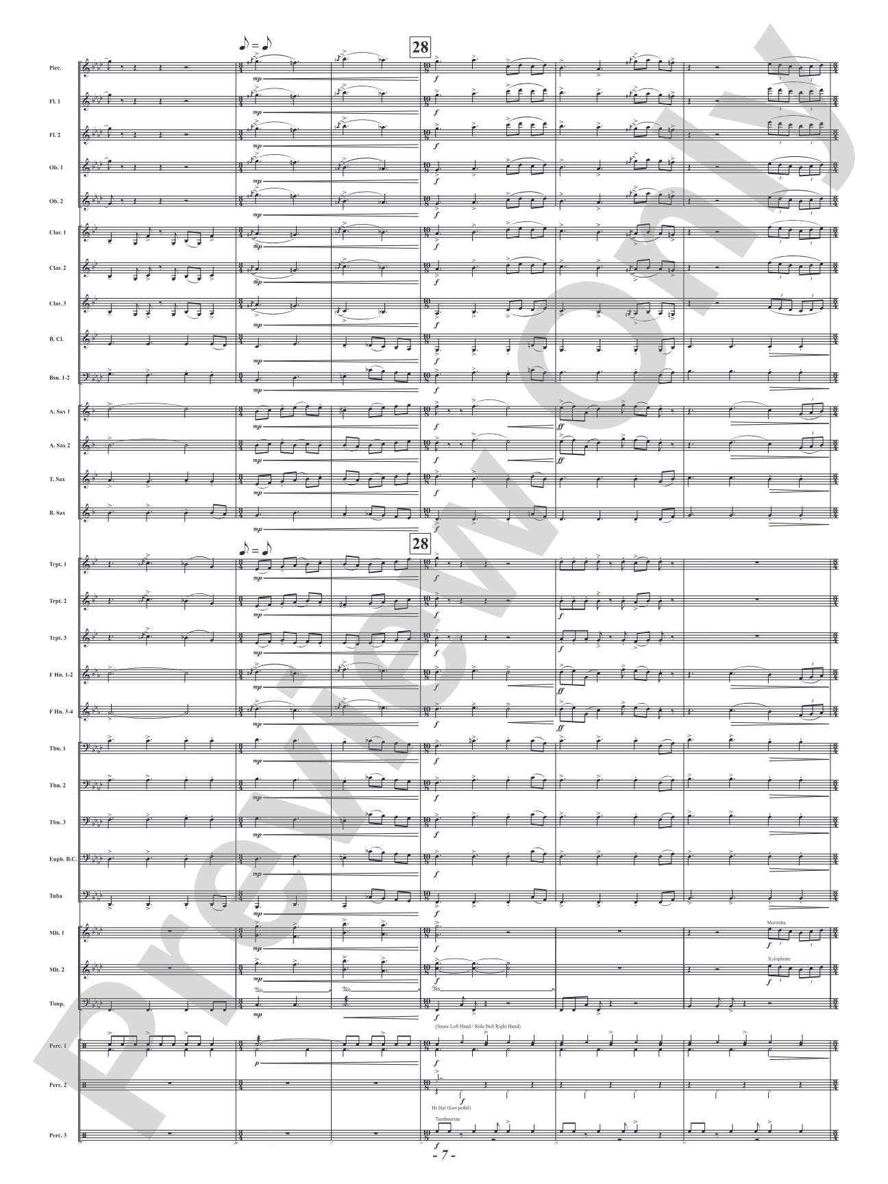 Red Embers: Concert Band Conductor Score & Parts