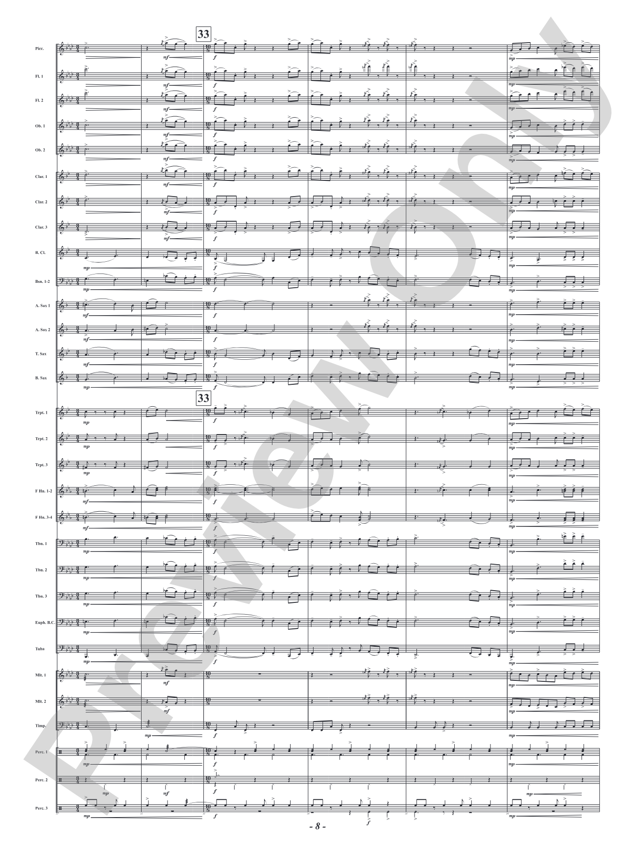 Red Embers: Concert Band Conductor Score & Parts