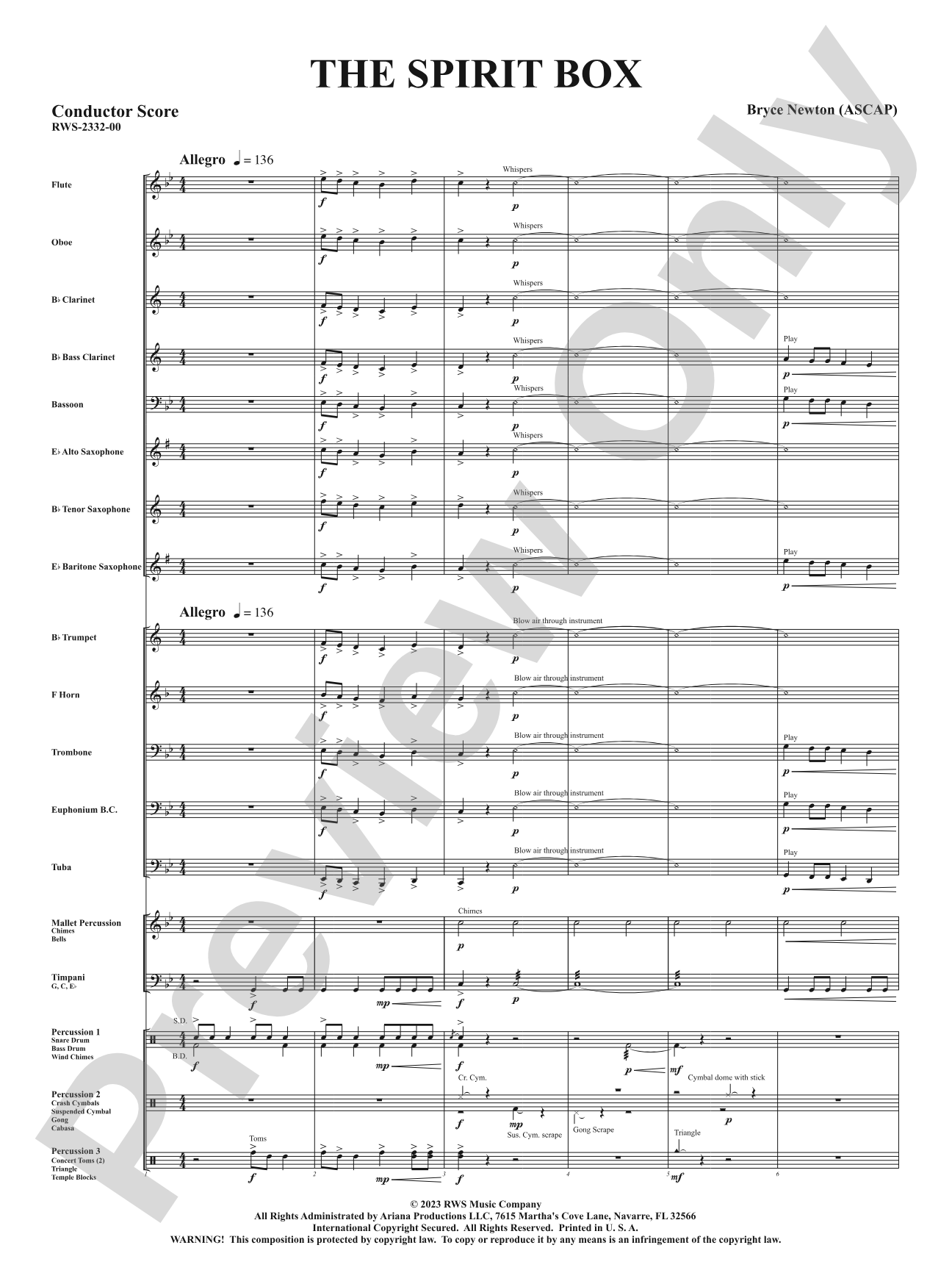 The Spirit Box: Concert Band Conductor Score & Parts