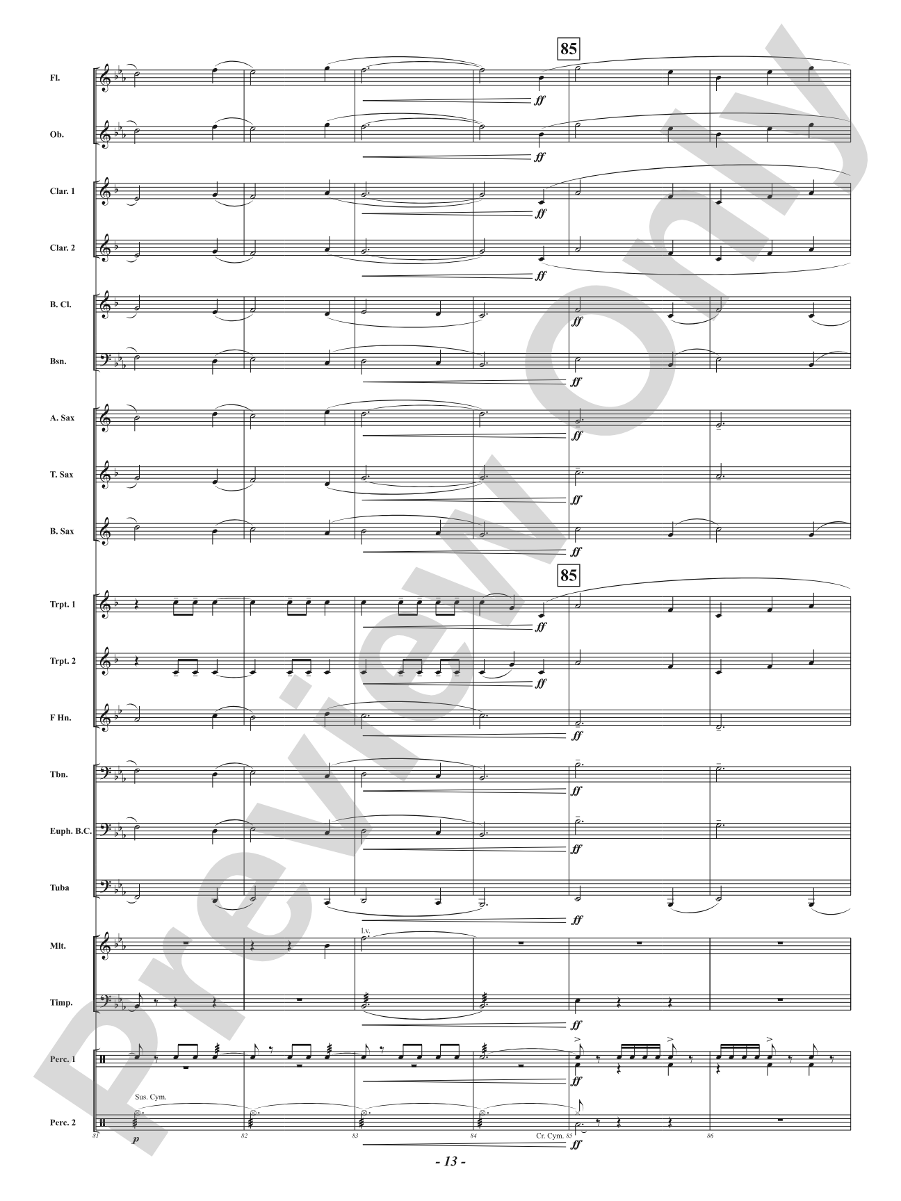 Catalan Serenade: Concert Band Conductor Score & Parts