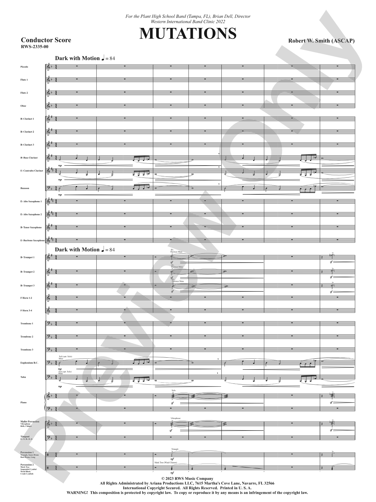 Mutations: Concert Band Conductor Score & Parts