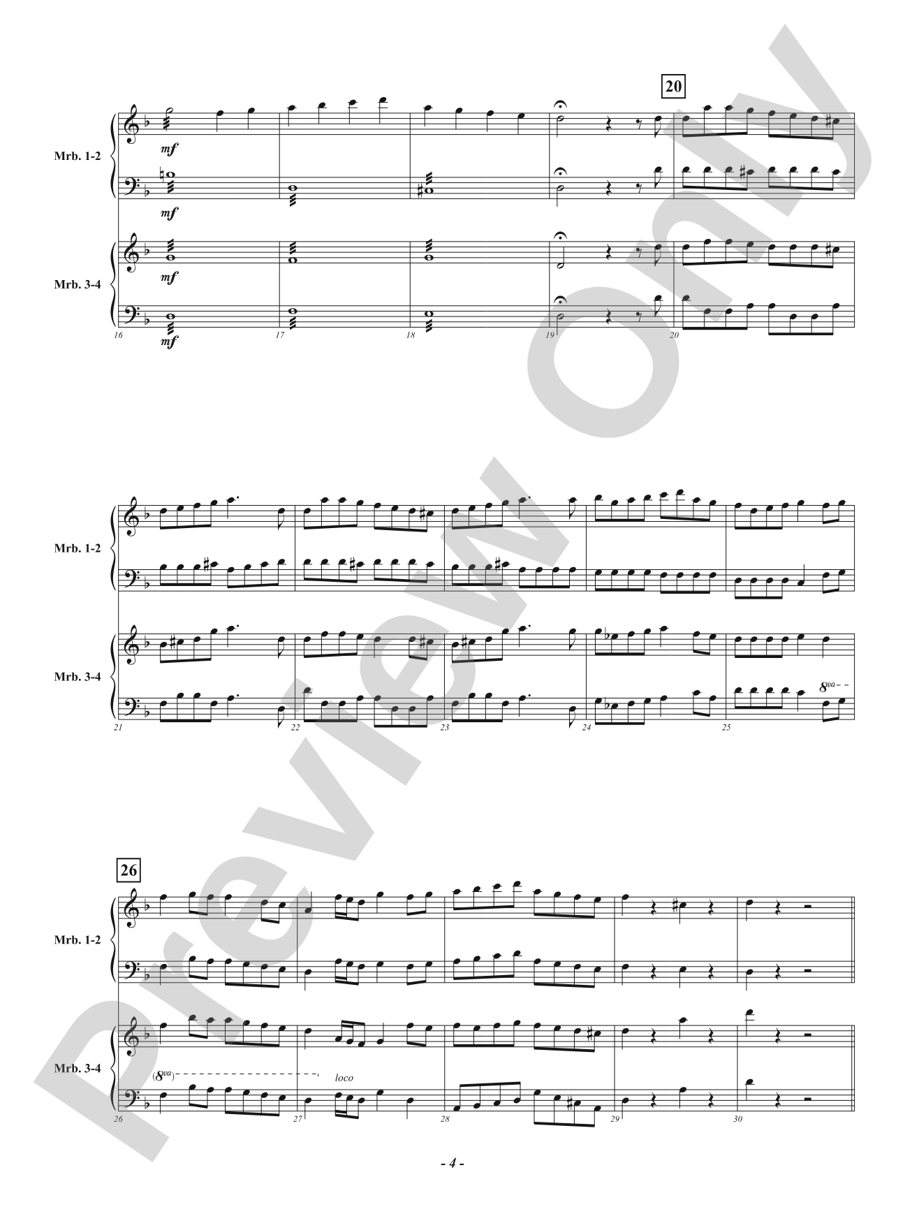 Merry Mallet Music - Two Holiday Songs for Two Marimbas: Percussion Ensemble Conductor Score & Parts