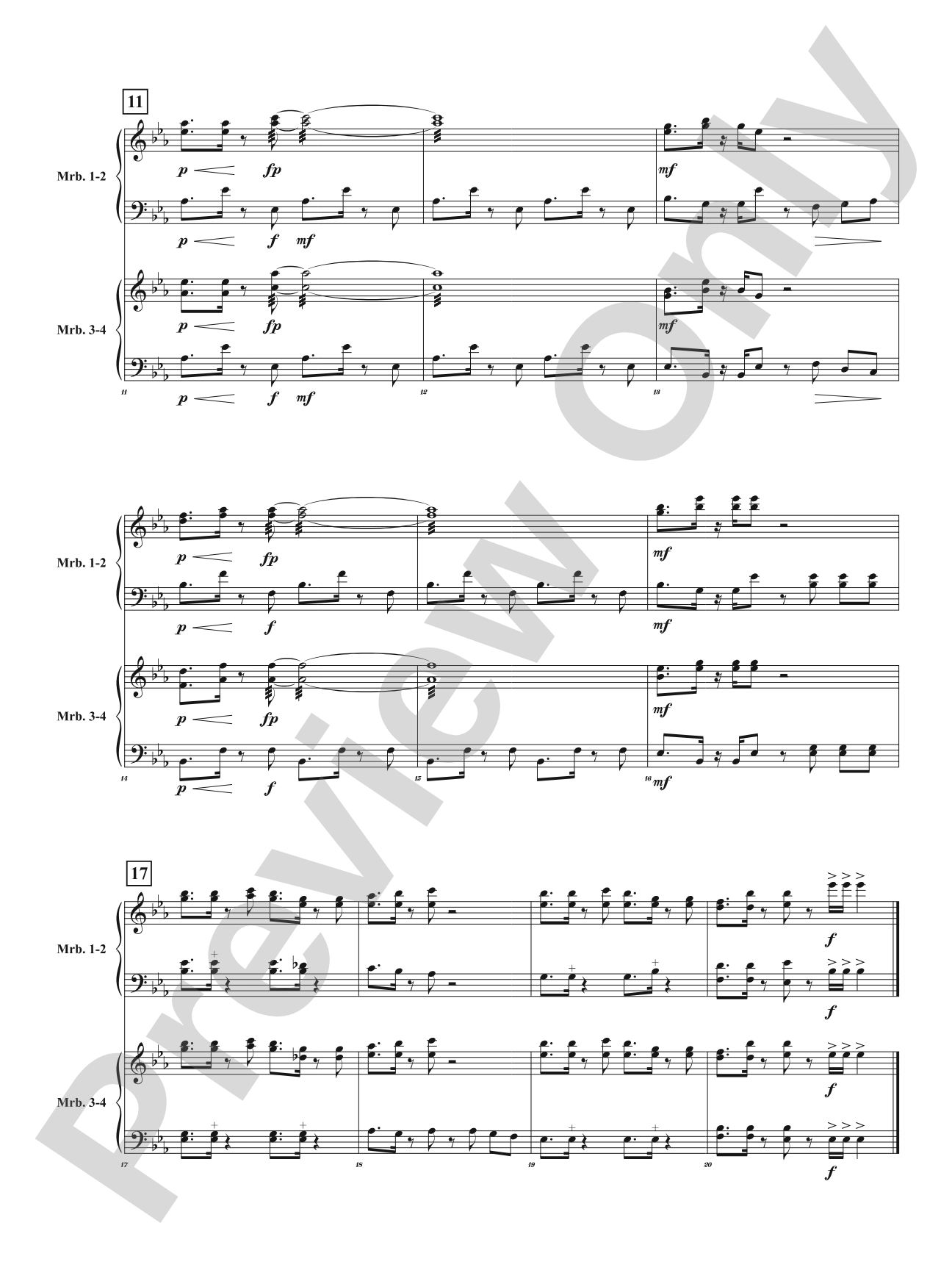 Merry Mallet Music - Two Holiday Songs for Two Marimbas: Percussion Ensemble Conductor Score & Parts