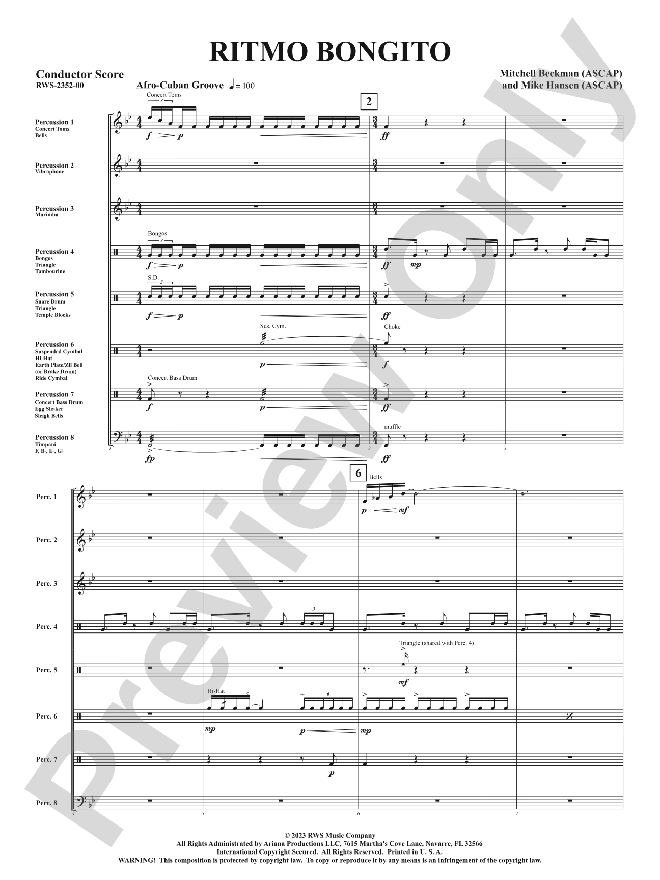 Ritmo Bongito: Score