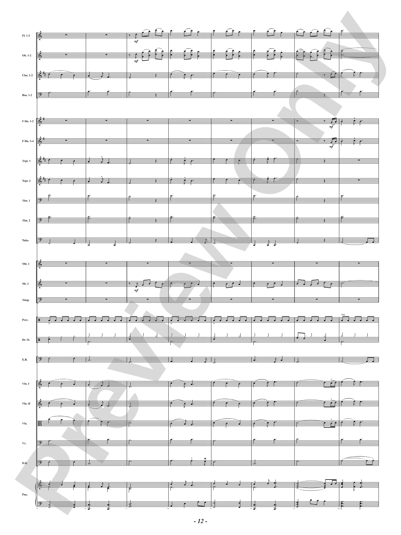 Ukrainian Bell Carol: Full Orchestra Conductor Score & Parts