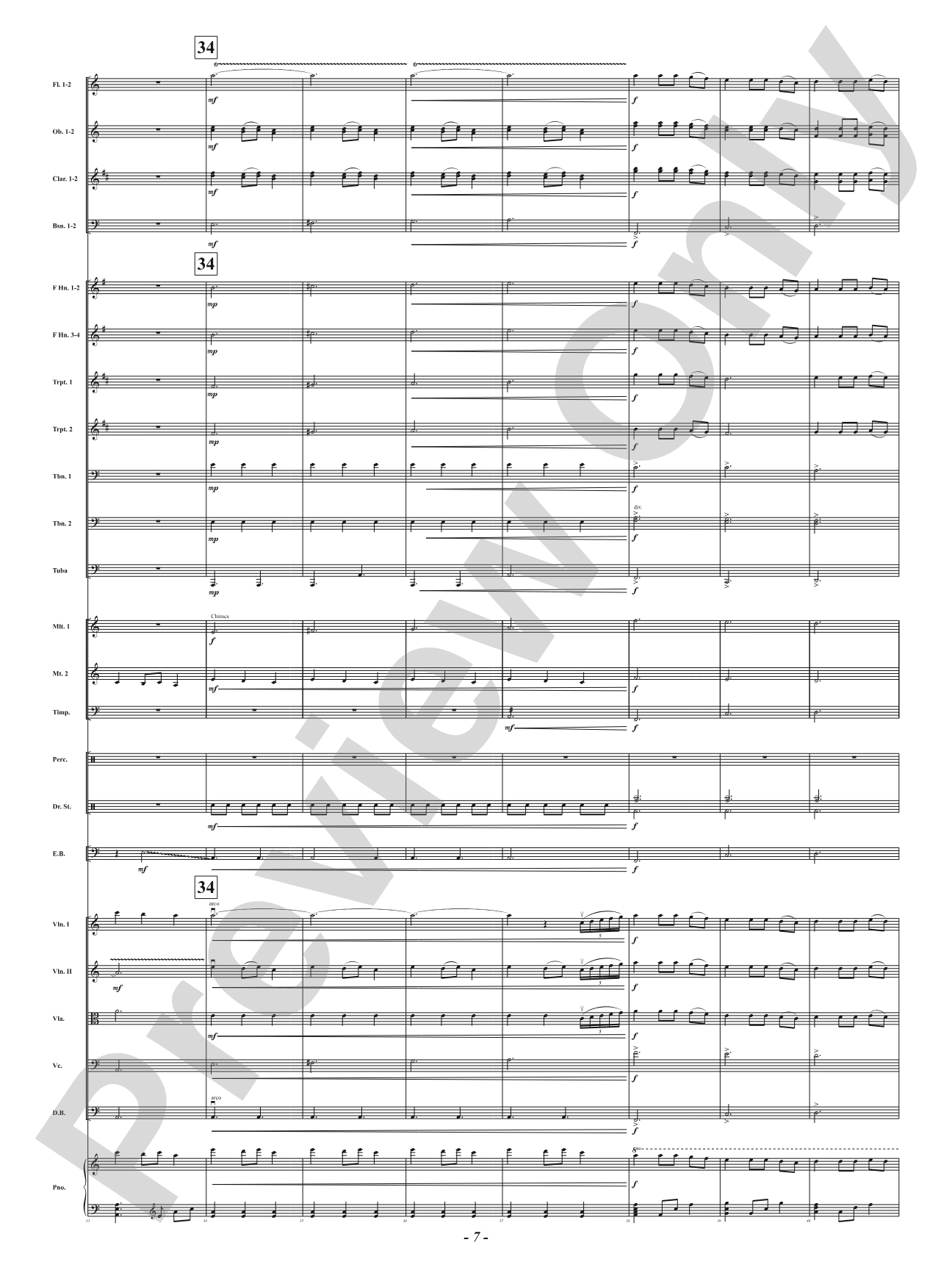 Ukrainian Bell Carol: Full Orchestra Conductor Score & Parts