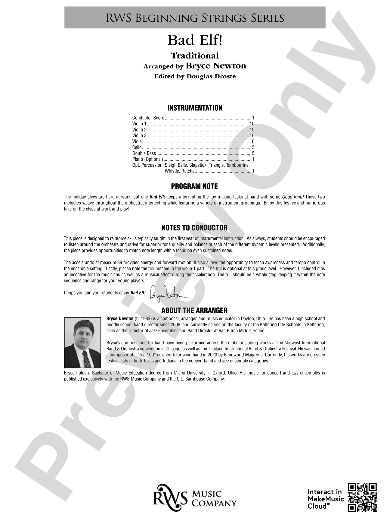 Bad Elf!: String Orchestra Conductor Score & Parts