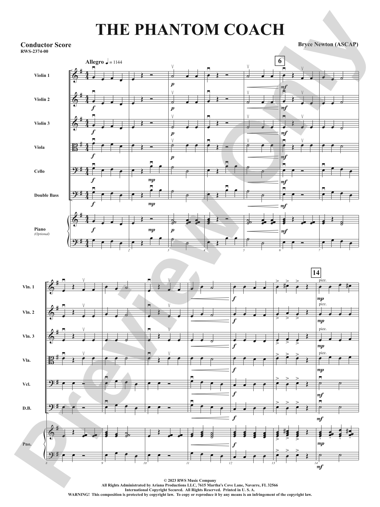 The Phantom Coach: String Orchestra Conductor Score & Parts
