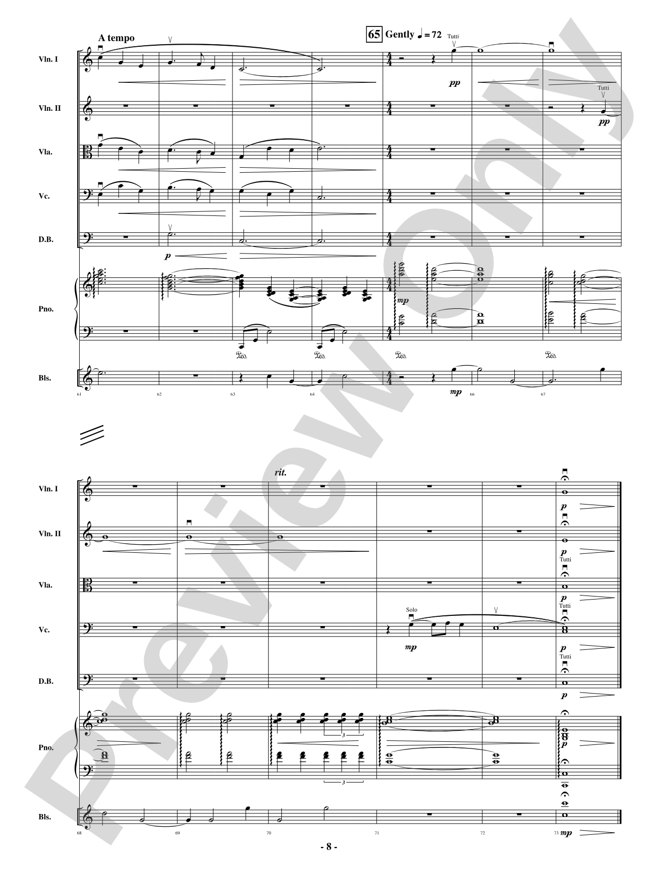 Heavenly Peace - Based on "Silent Night": String Orchestra Conductor Score & Parts