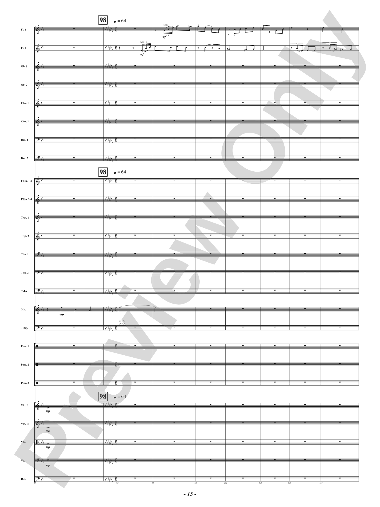 Bells of the Winter Range: Full Orchestra Conductor Score & Parts