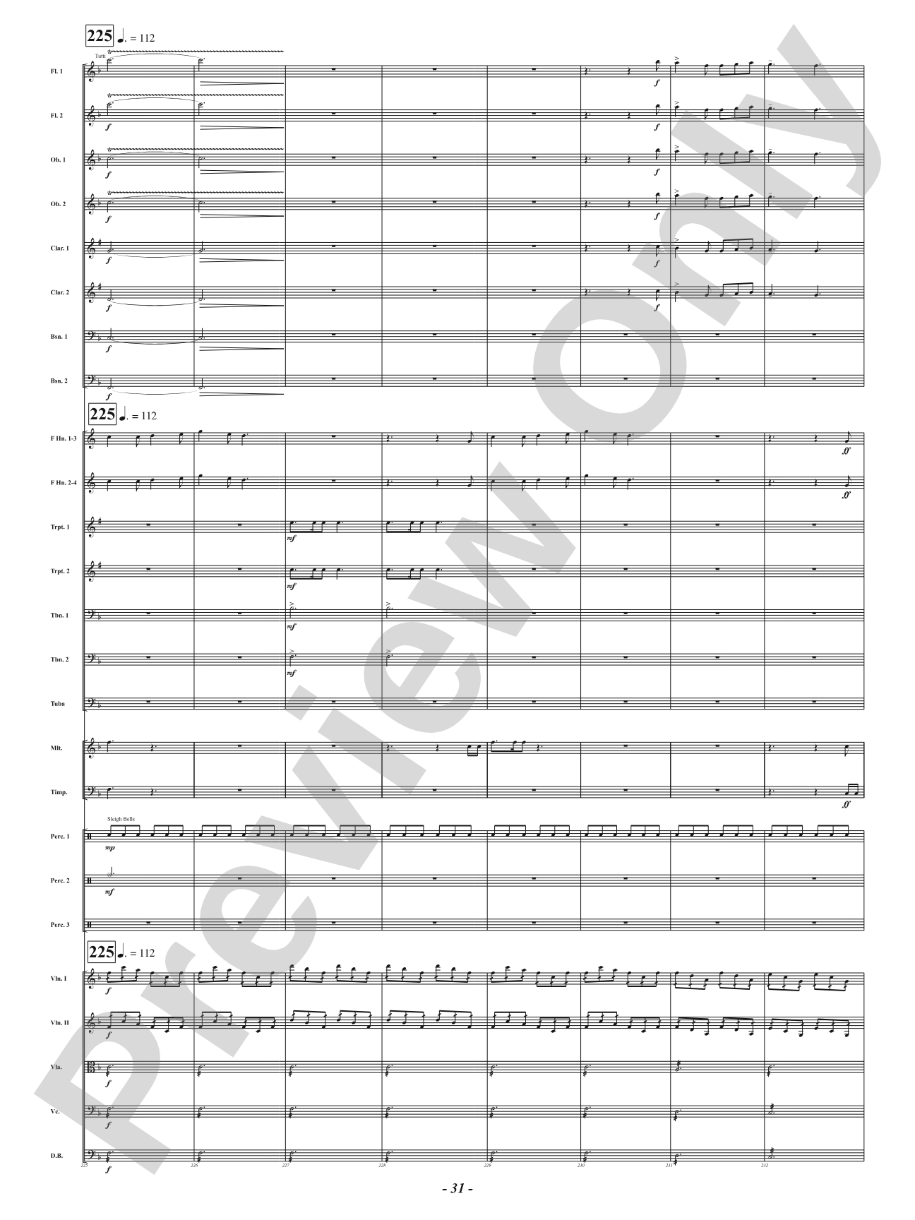 Bells of the Winter Range: Full Orchestra Conductor Score & Parts