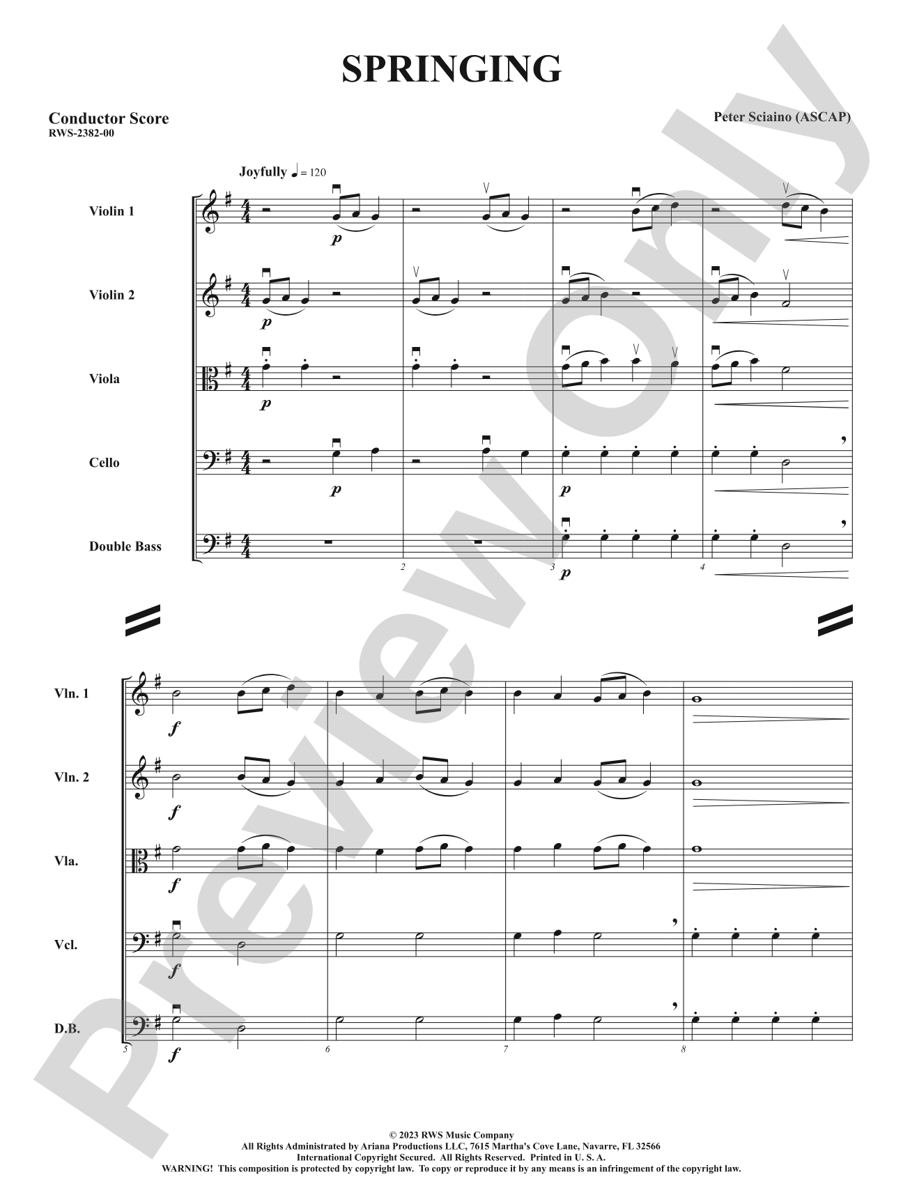 Springing: String Orchestra Conductor Score & Parts