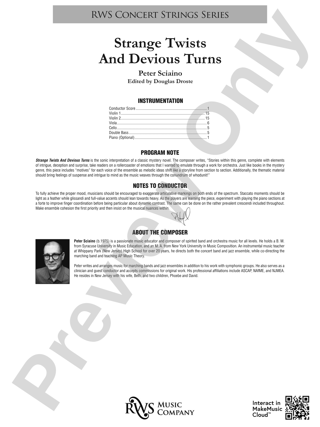 Strange Twists and Devious Turns - For String Orchestra: String Orchestra Conductor Score & Parts