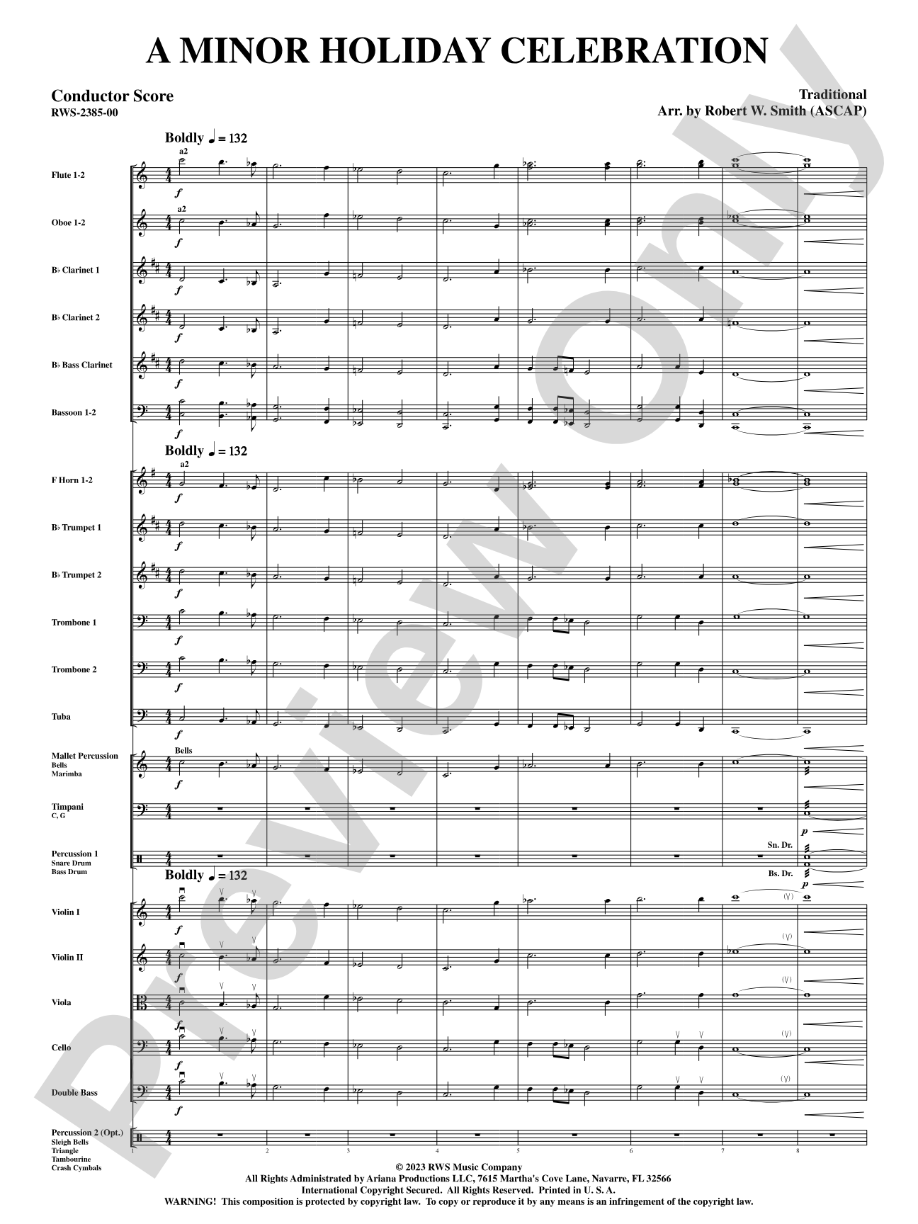 A Minor Holiday Celebration: Full Orchestra Conductor Score & Parts