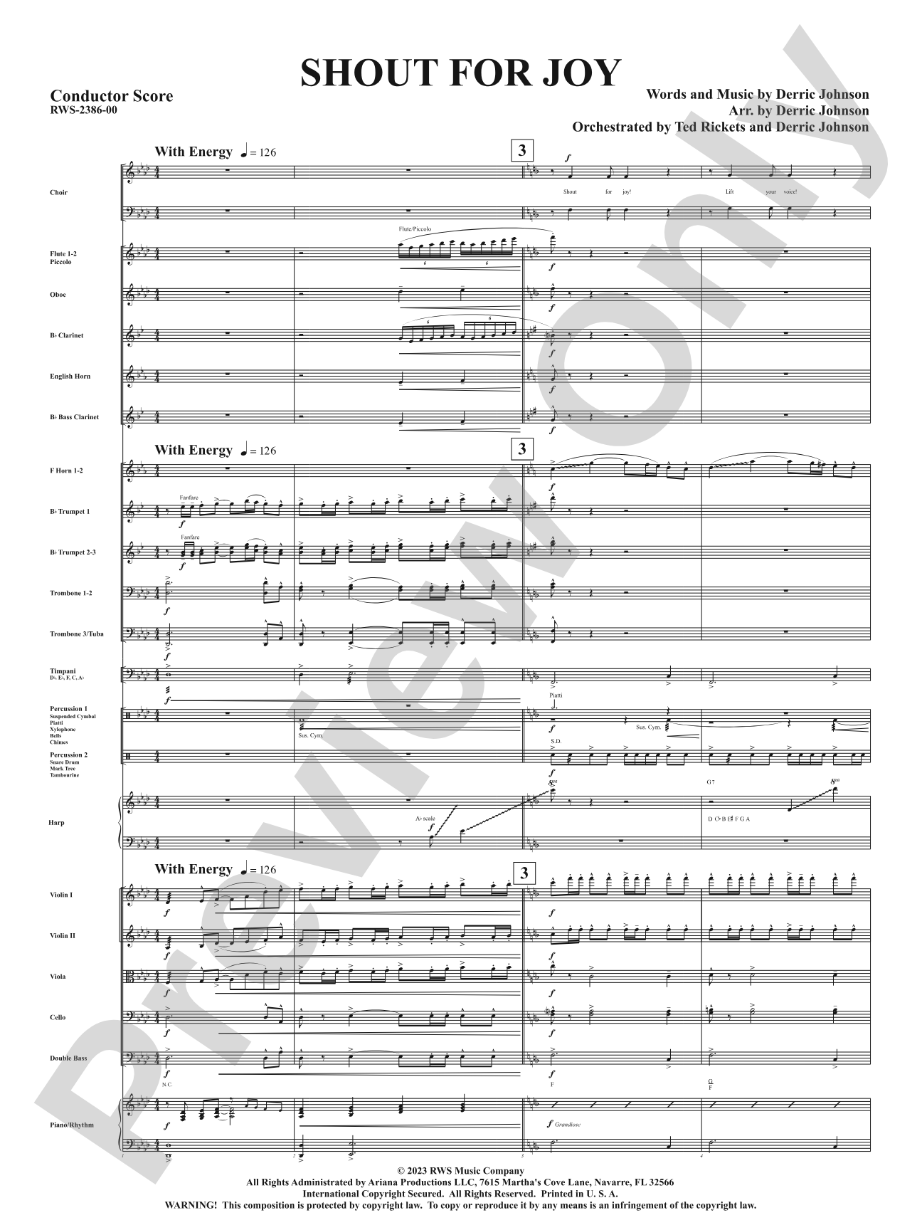 Shout for Joy: Full Orchestra Conductor Score & Parts