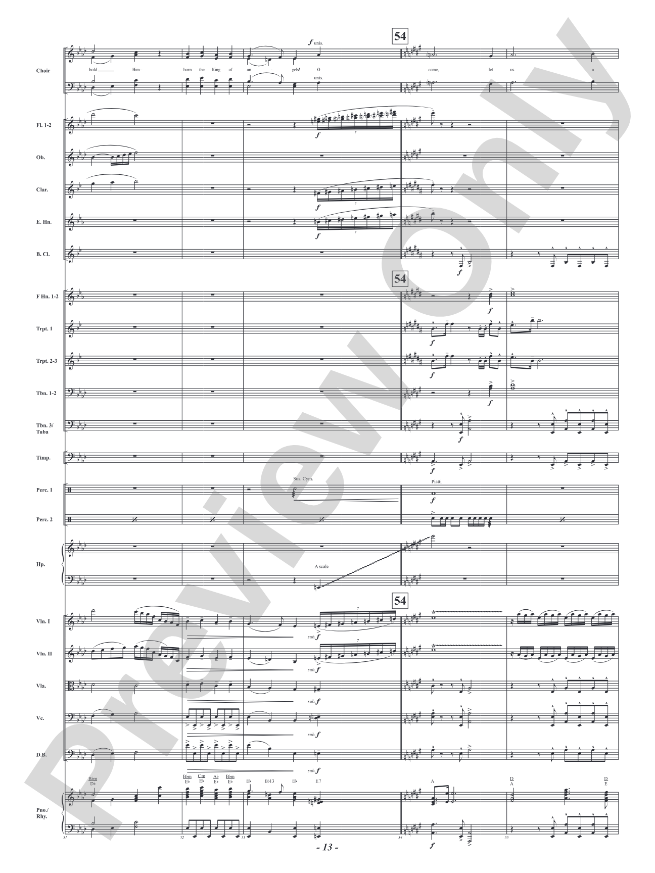 O Come, All Ye Faithful: Full Orchestra Conductor Score & Parts